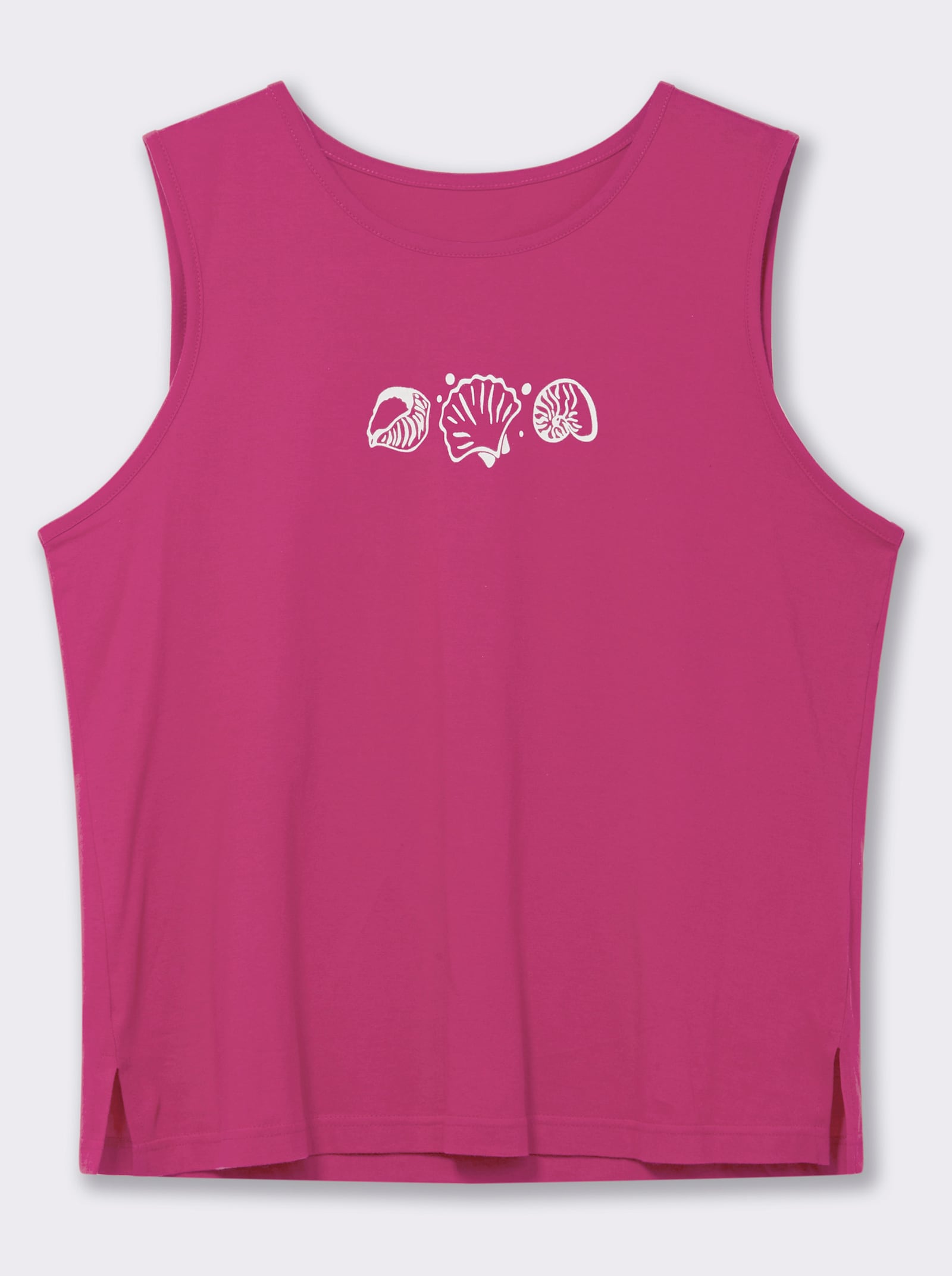 Shirttop mit Seitenschlitzen - fuchsia