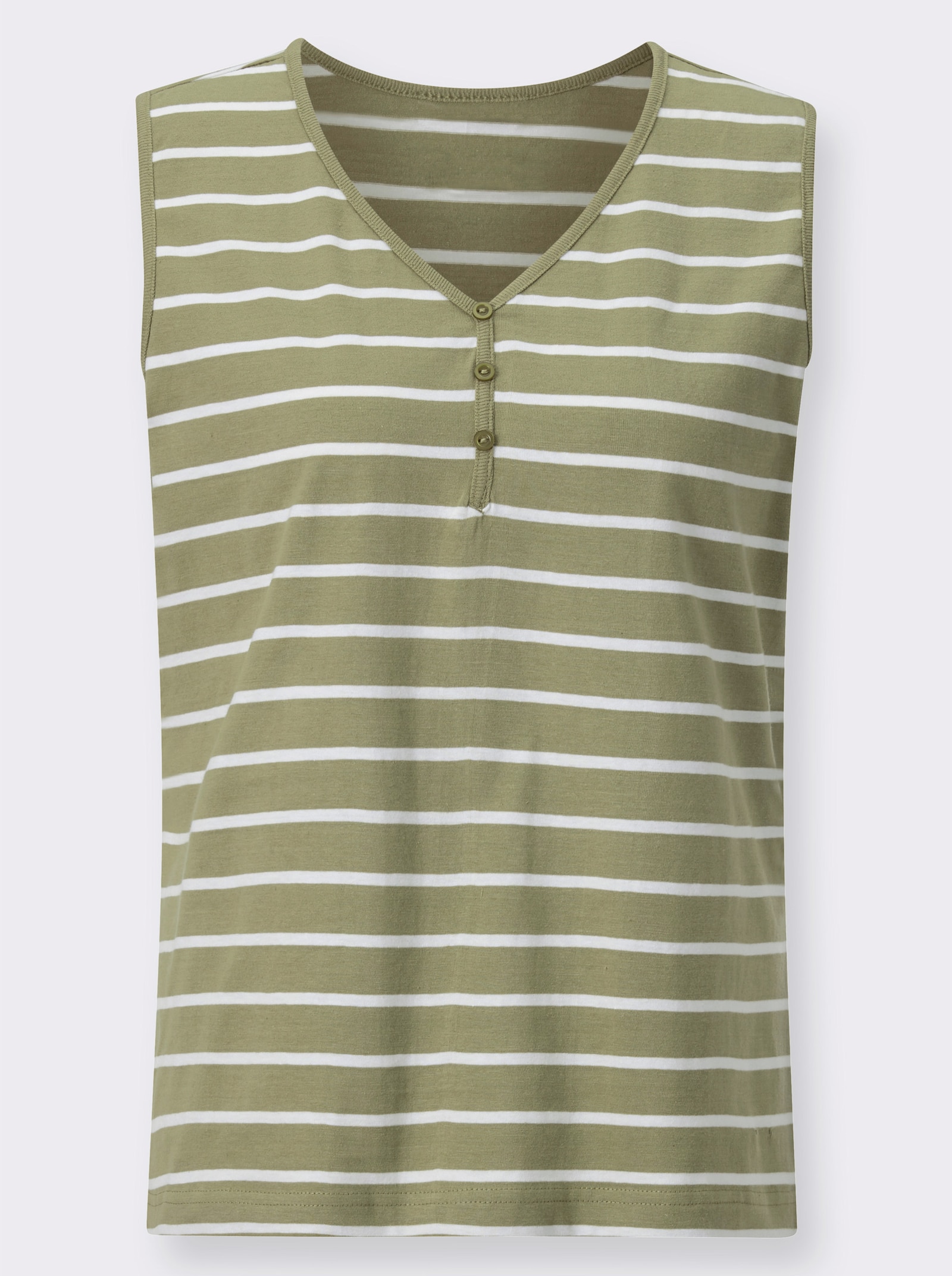 Shirttop mit garngefärbtem Ringel - schilf-weiss-geringelt