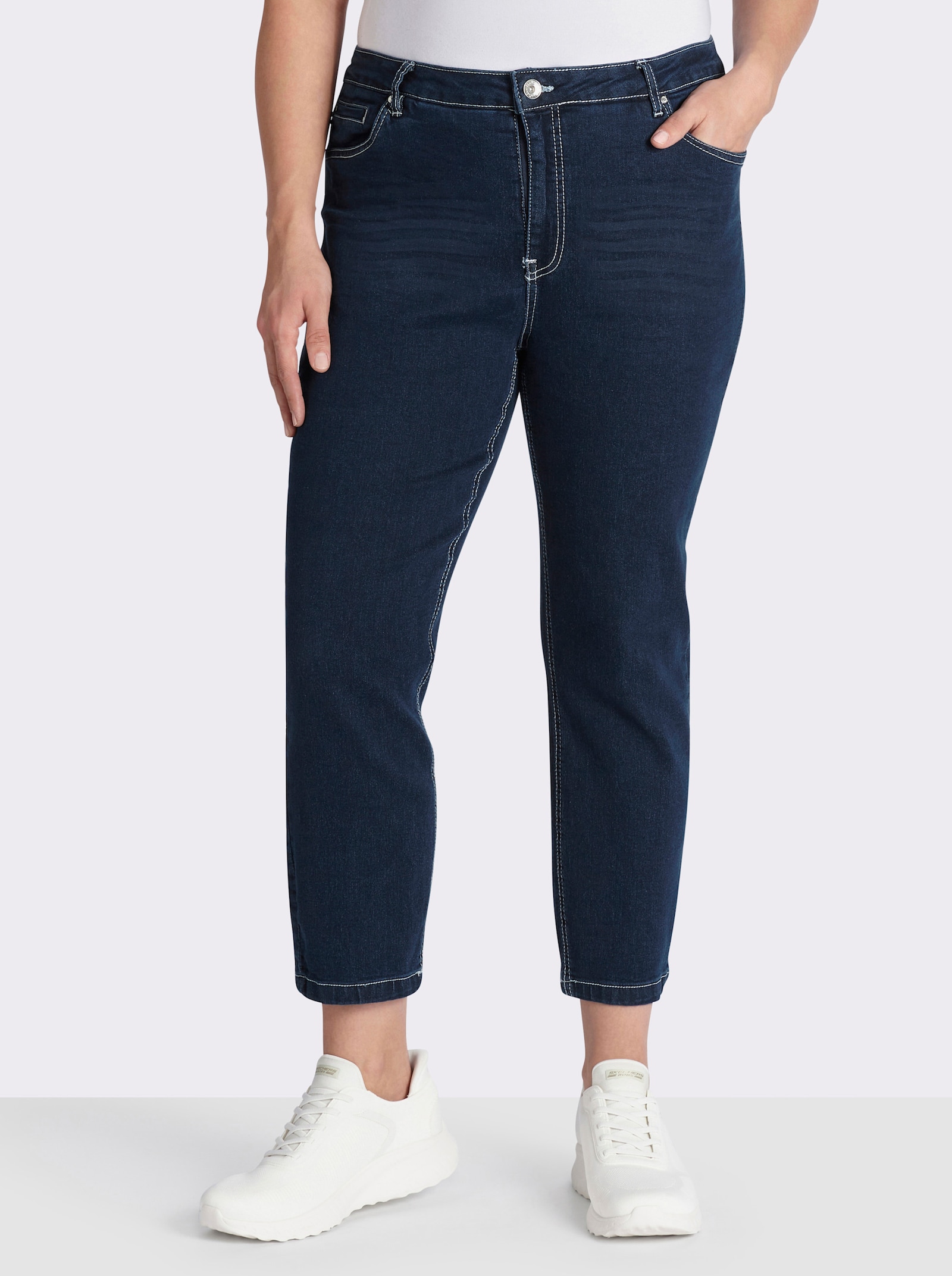 7/8-Jeans mit Stretch-Anteil - blue-stone-washed