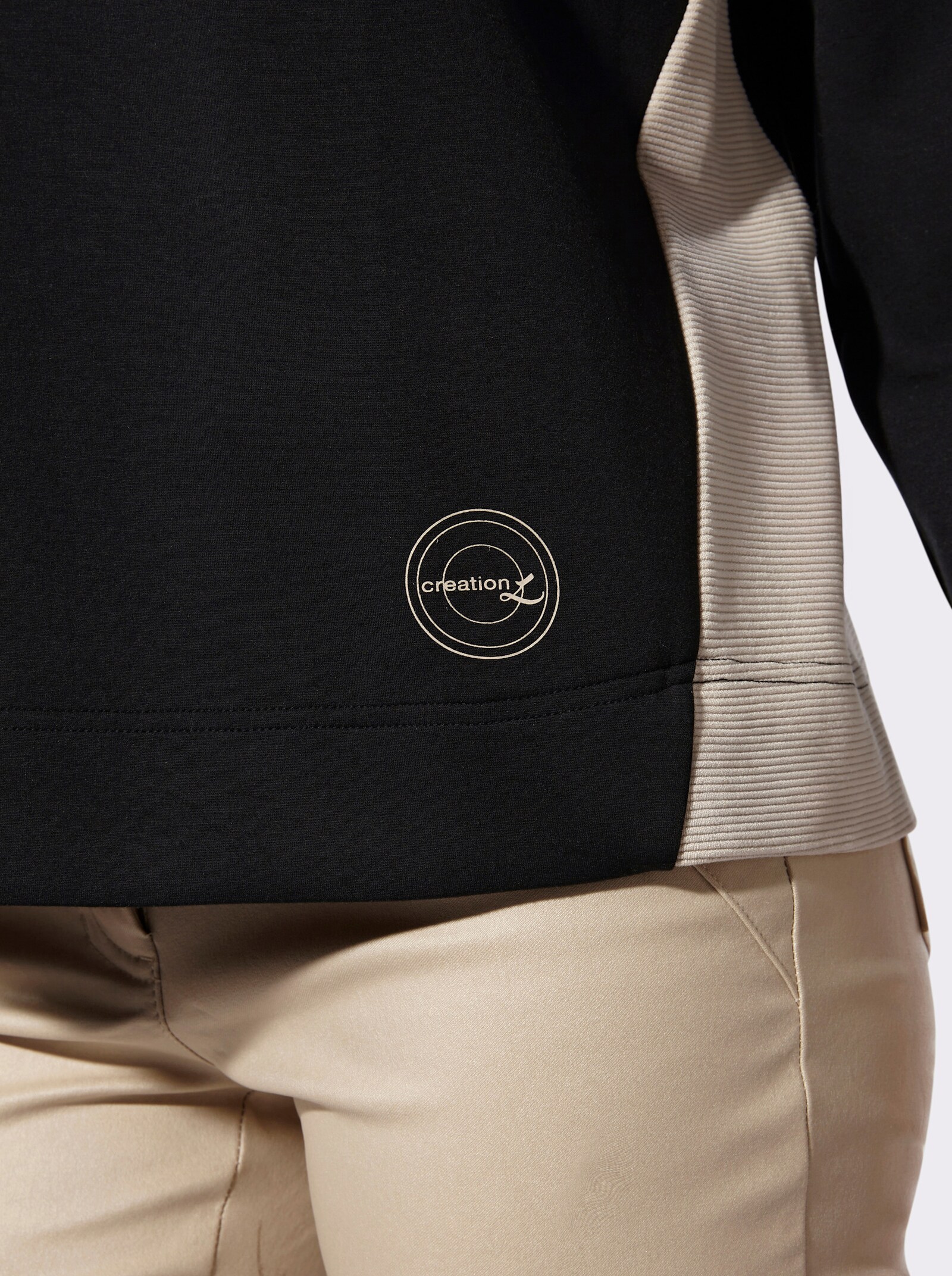 Sweatshirt mit Kontrastakzenten - schwarz