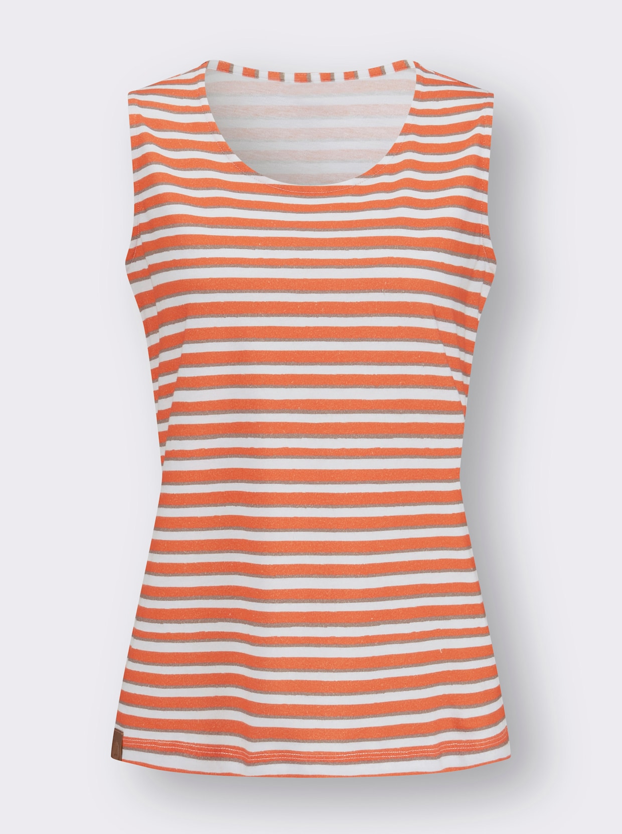 Shirttop - orange-weiß-geringelt