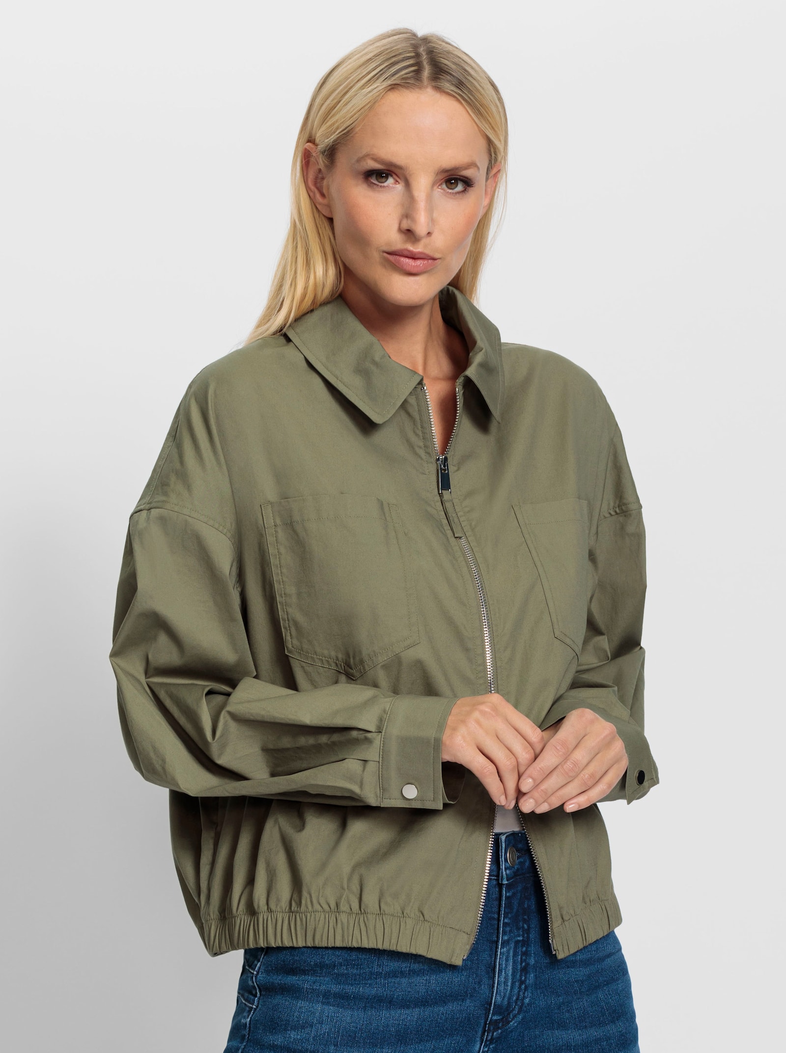 heine Blouson mit 2-Way-Zipper - khaki