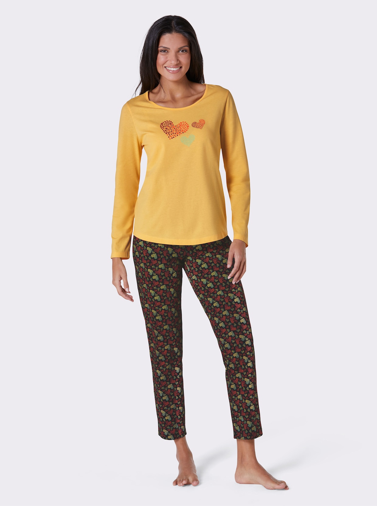 wäschepur Pyjama - geel/zwart bedrukt