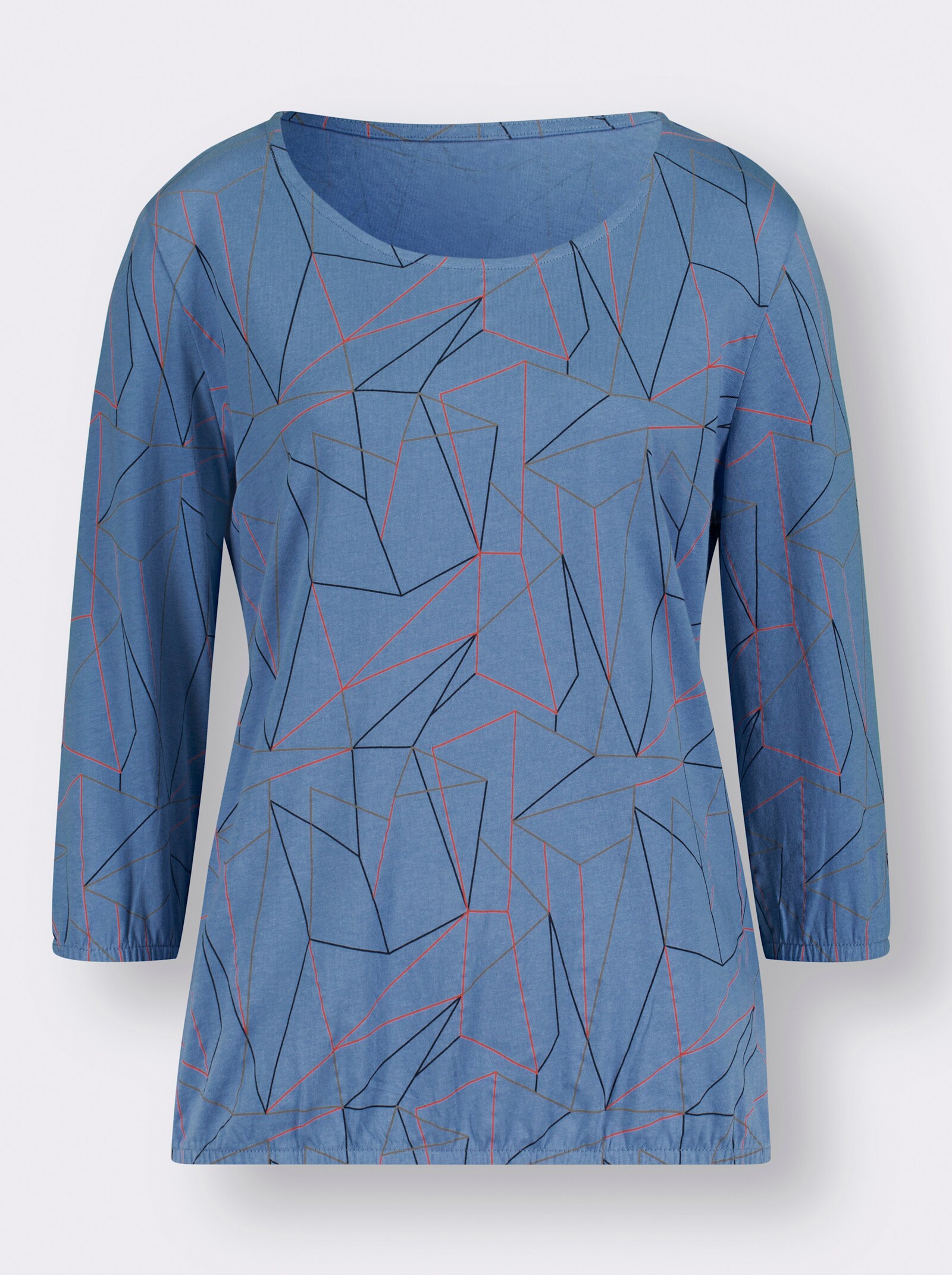 3/4-Arm-Shirt mit Allover-Print - mittelblau-hummer-bedruckt