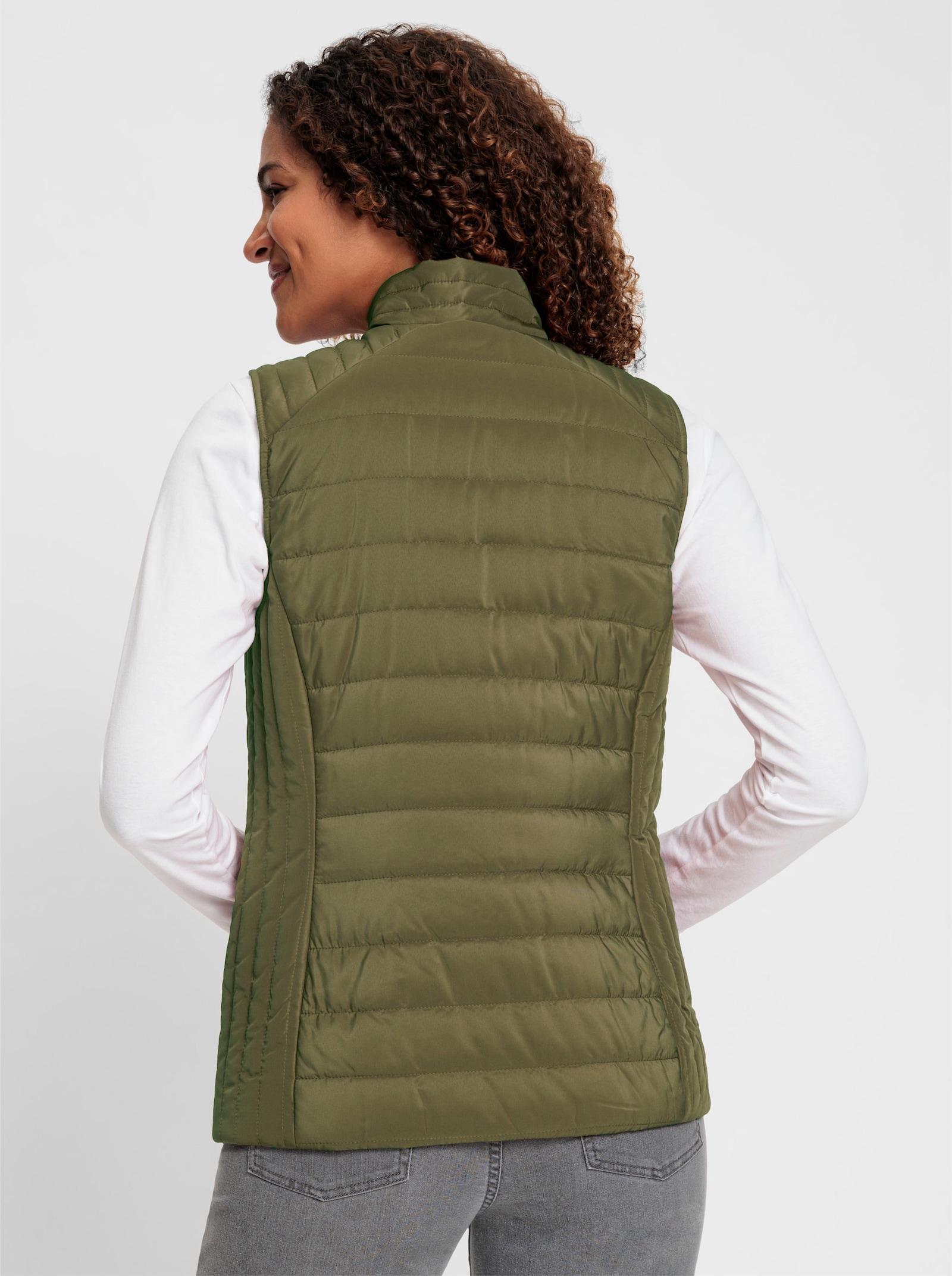 Licht gewatteerde bodywarmer - olijf