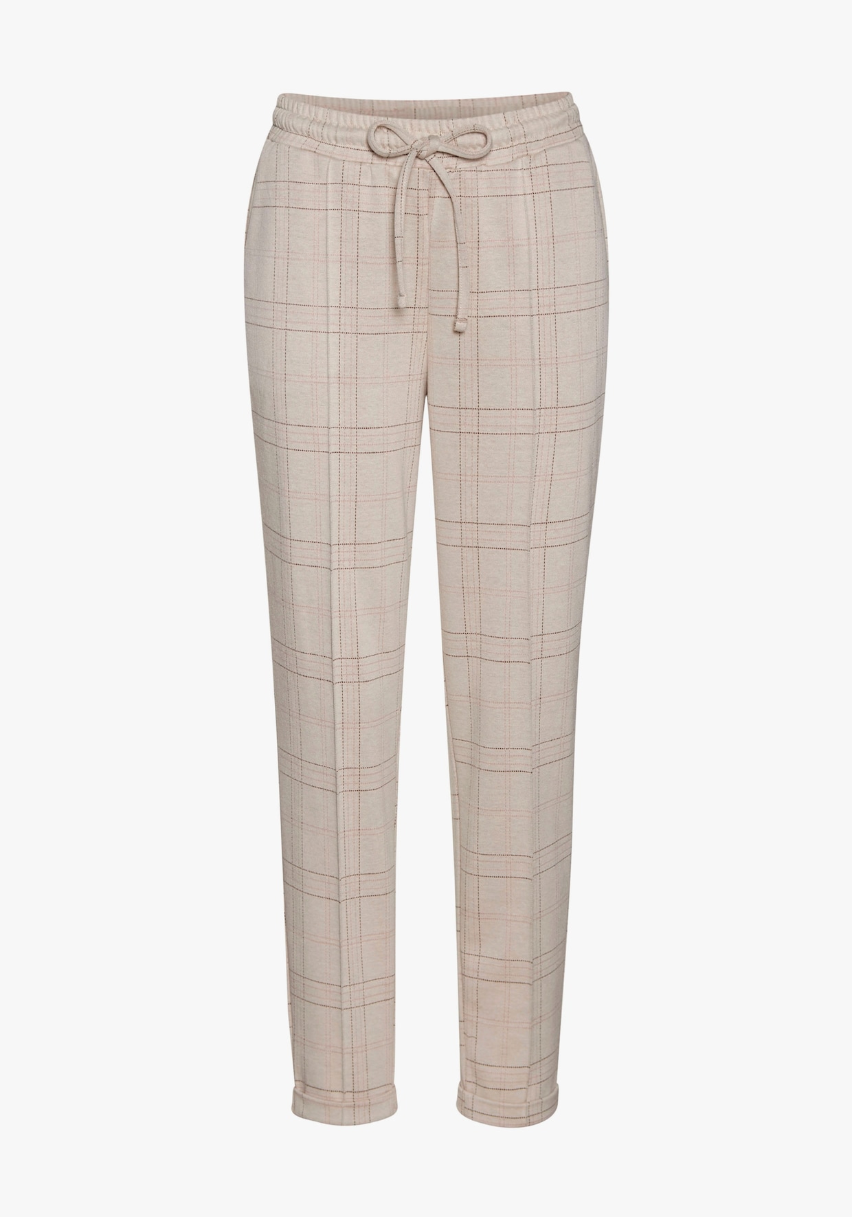 Vivance Jogger Pants - beige-rosa kariert