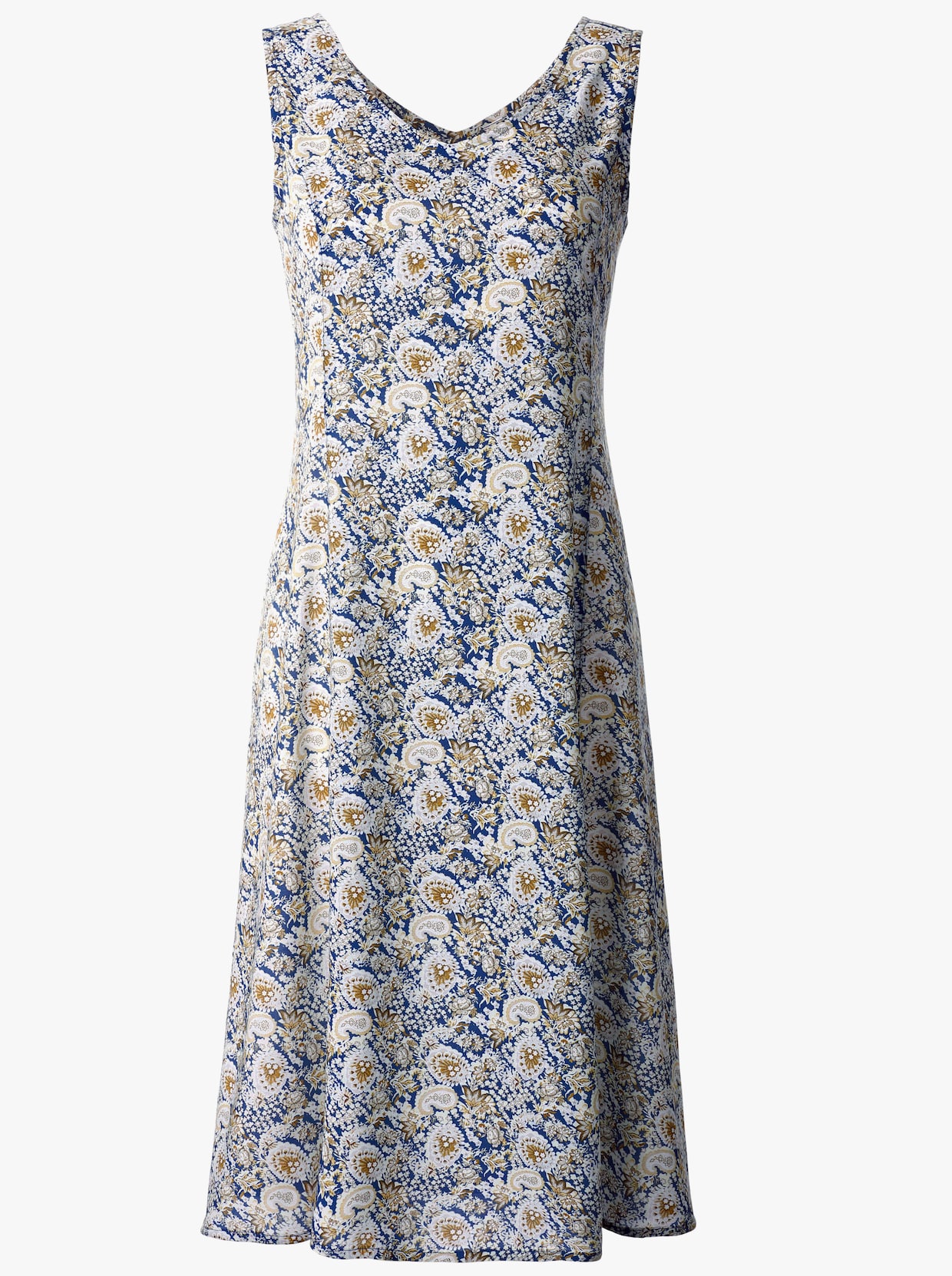 Bedrukte jurk - blauw paisley