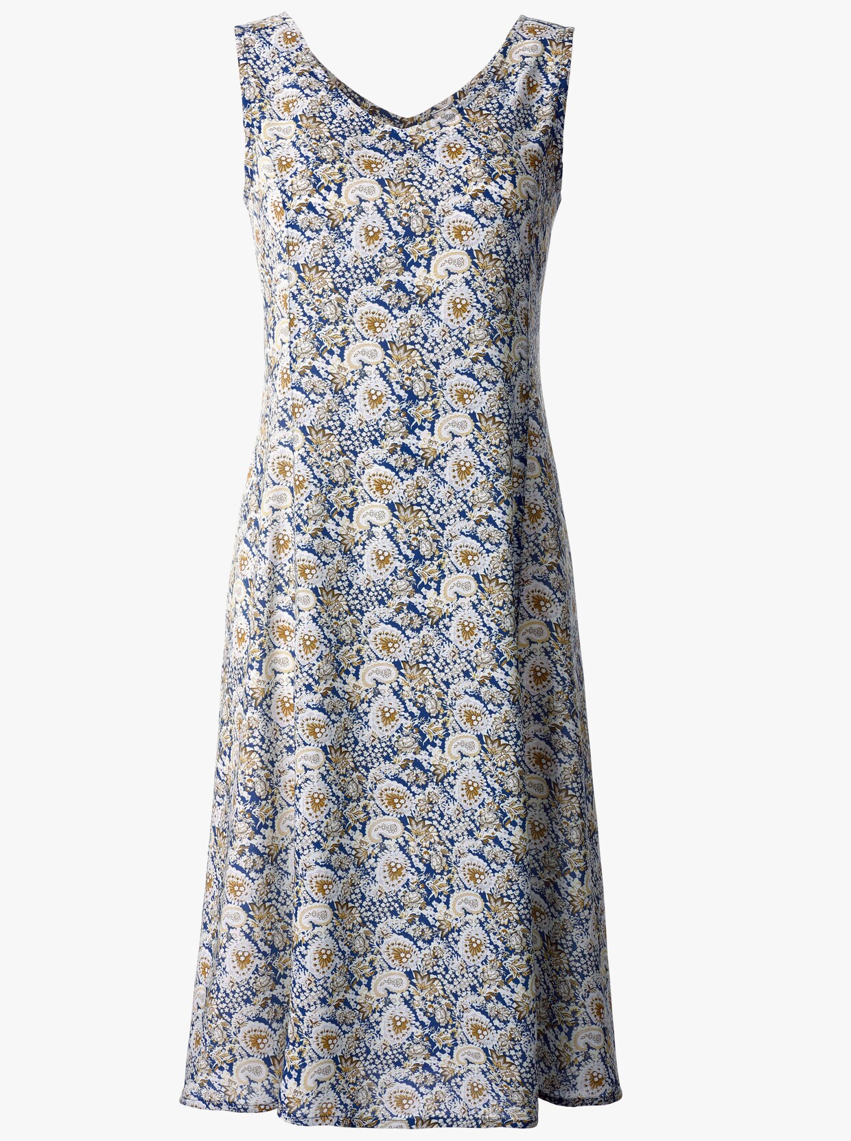 Druckkleid - blau Paisley