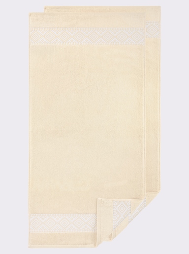 wäschepur Handdoek van zware gevolde badstof - champagne