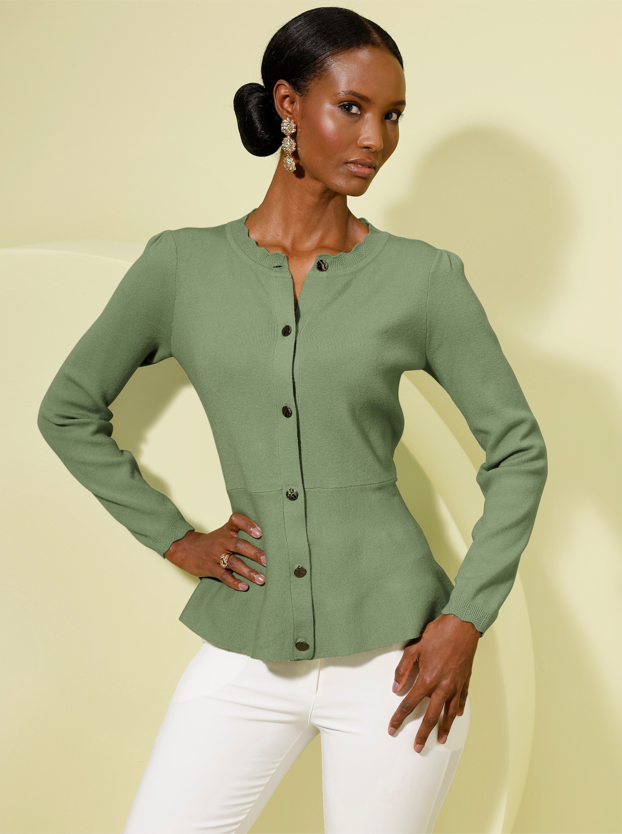 Strickjacke - eucalyptus