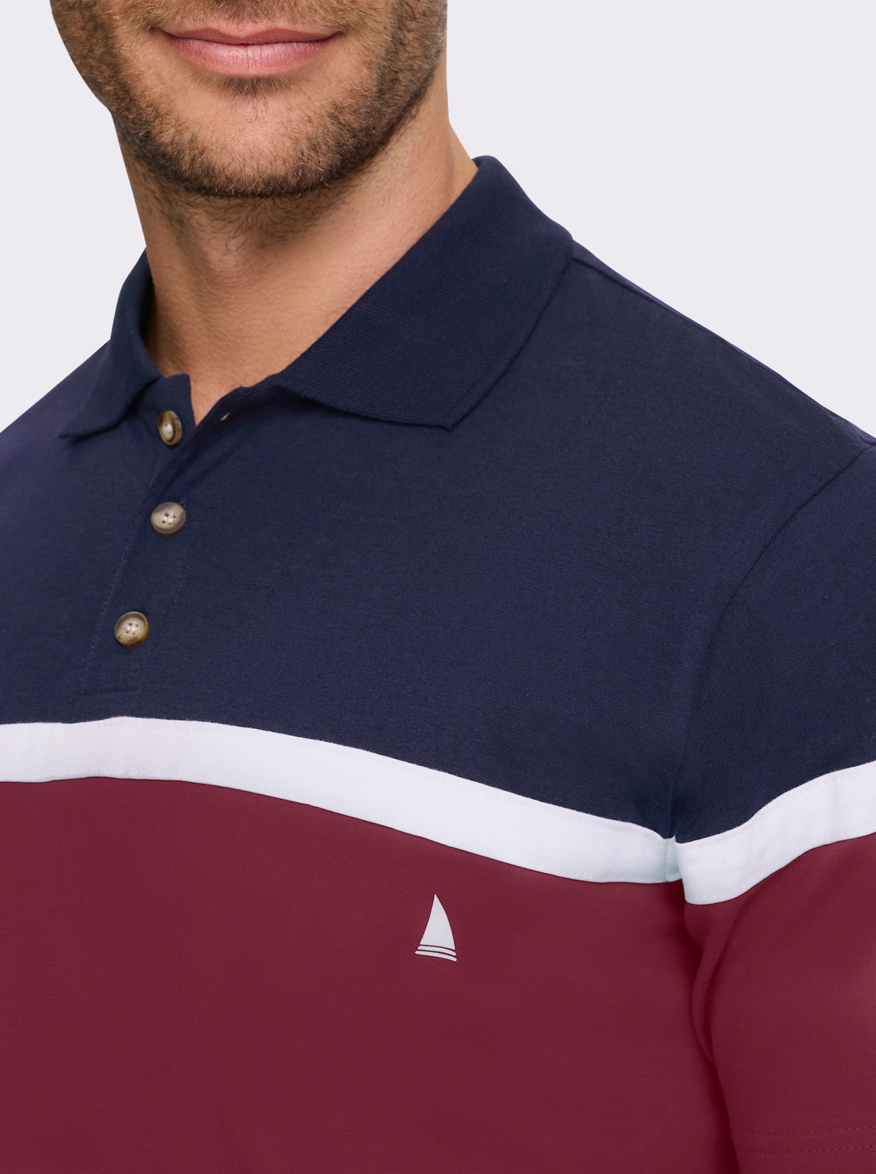 Catamaran Kurzarmshirt - marine-dunkelrot
