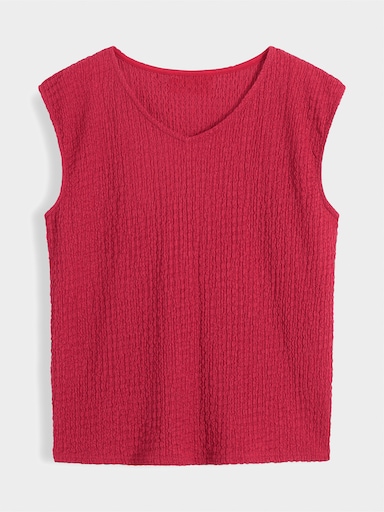 Shirttop in Jacquardmuster - erdbeere