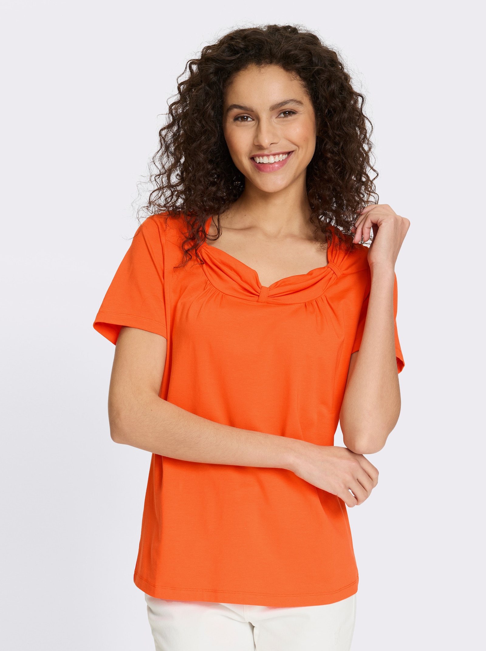 heine Shirt mit Raff-Details - orange