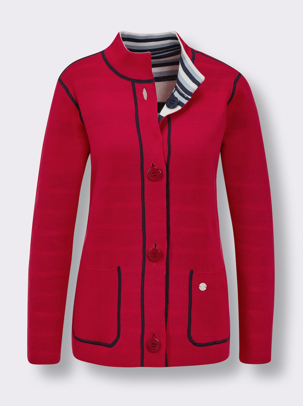 CREATION L PREMIUM Jacquardstrickjacke - rot