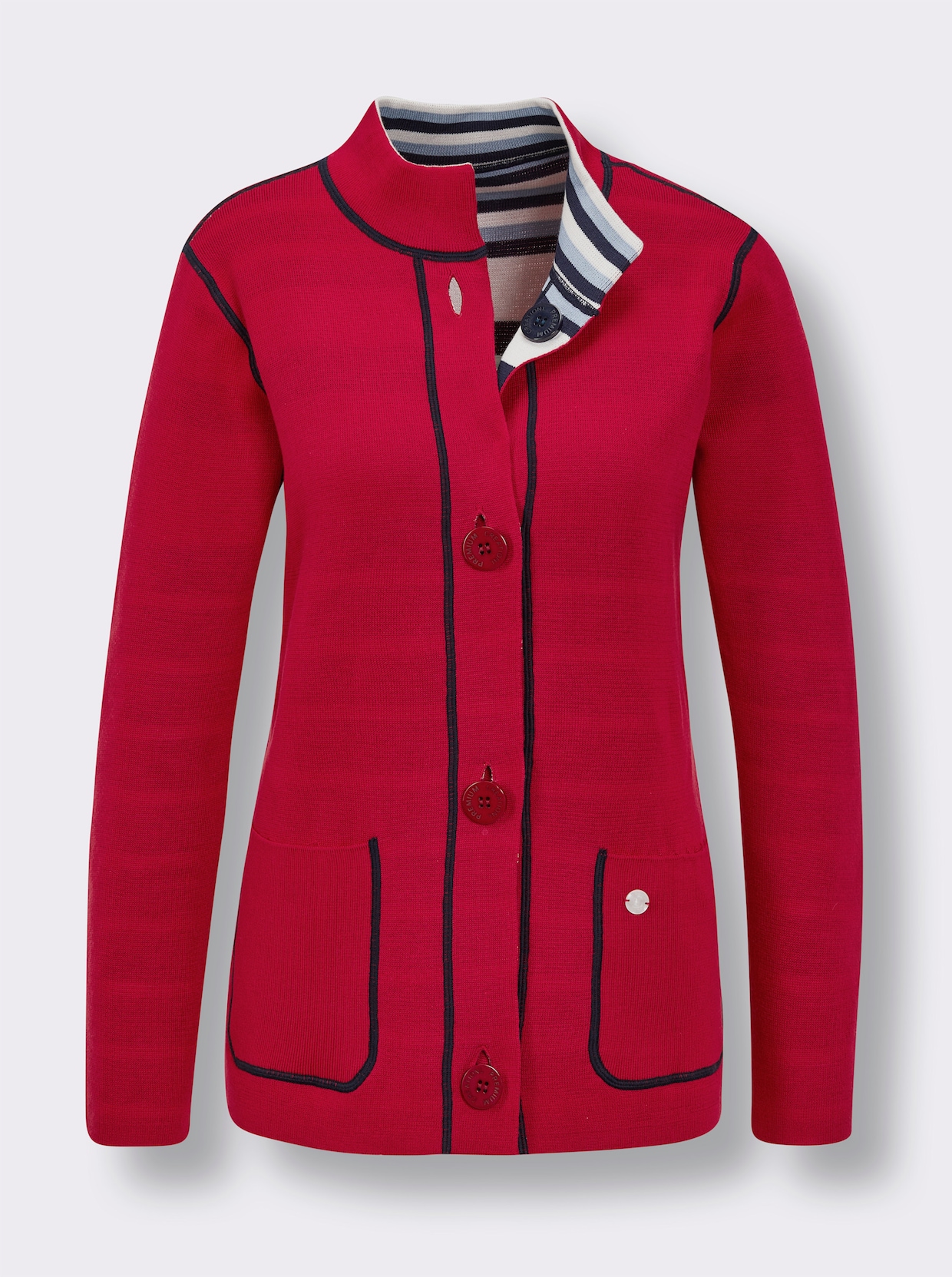 CREATION L PREMIUM Veste en tricot, modal et coton - rouge