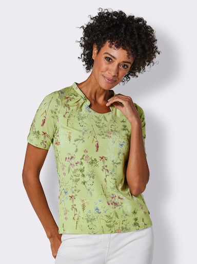 CREATION L PREMIUM Kurzarmshirt in Lyocell-Qualität - pistazie-erdbeere-bedruckt