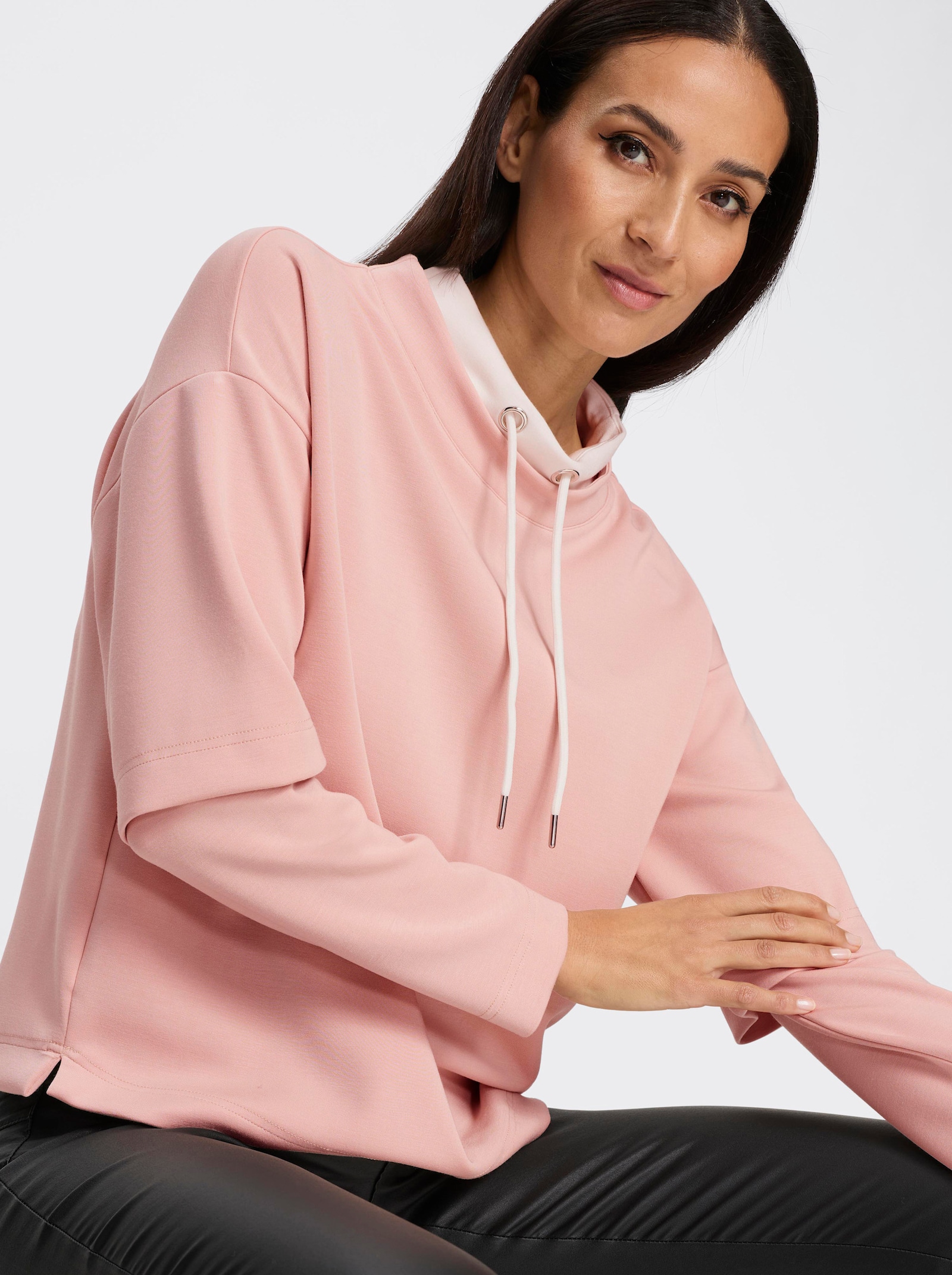 heine Sweatshirt in 2-in-1-look - poudre