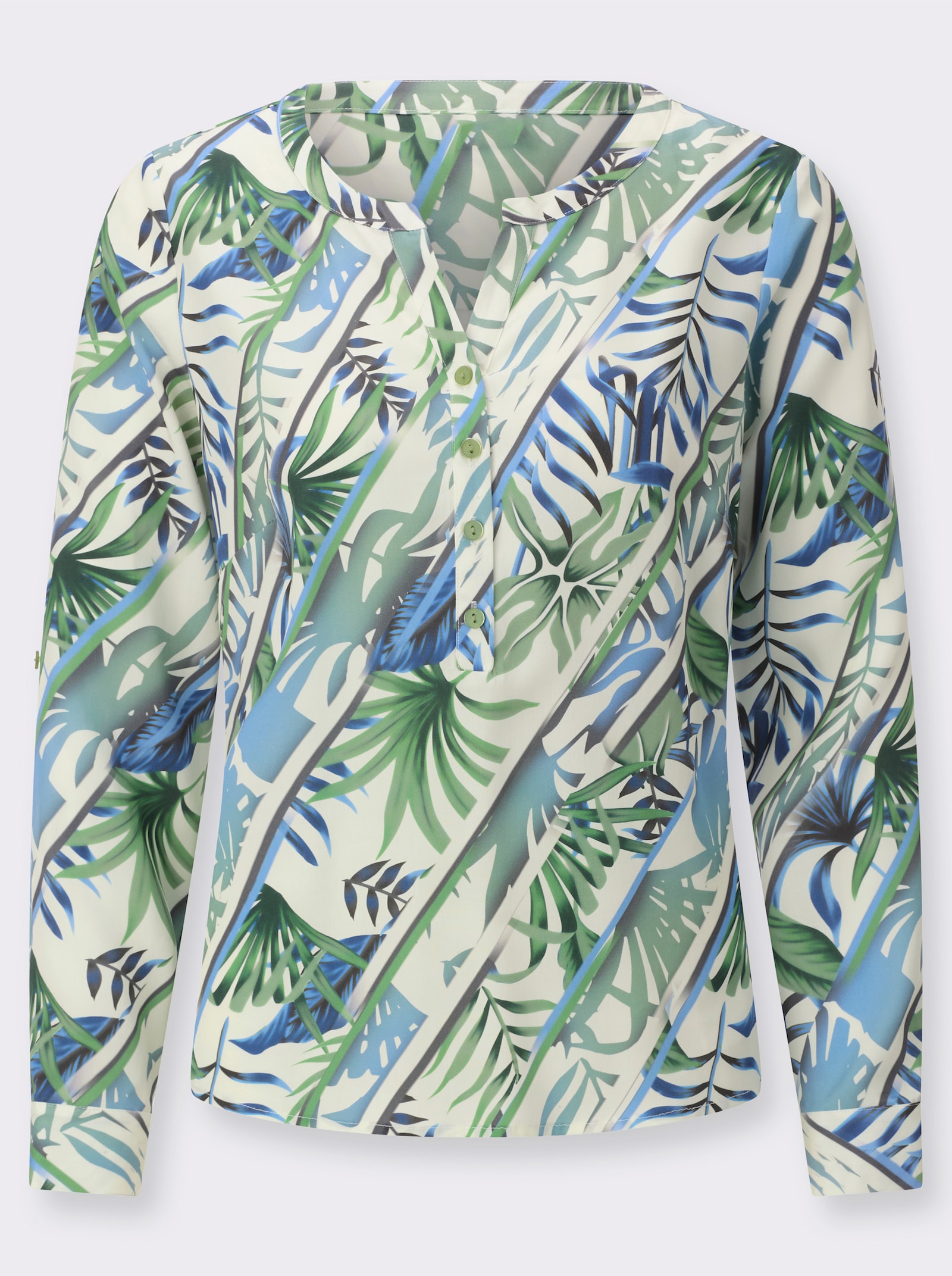 Chemisier en lyocell (TENCEL) - couleur ivoire-pomme imprimé