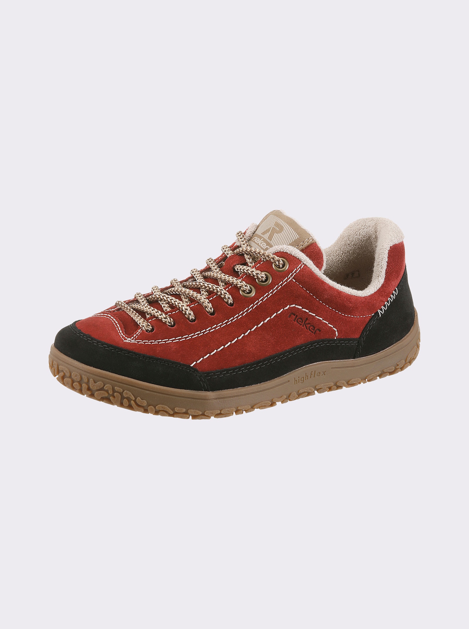 Rieker Sneaker aus Veloursleder - rot