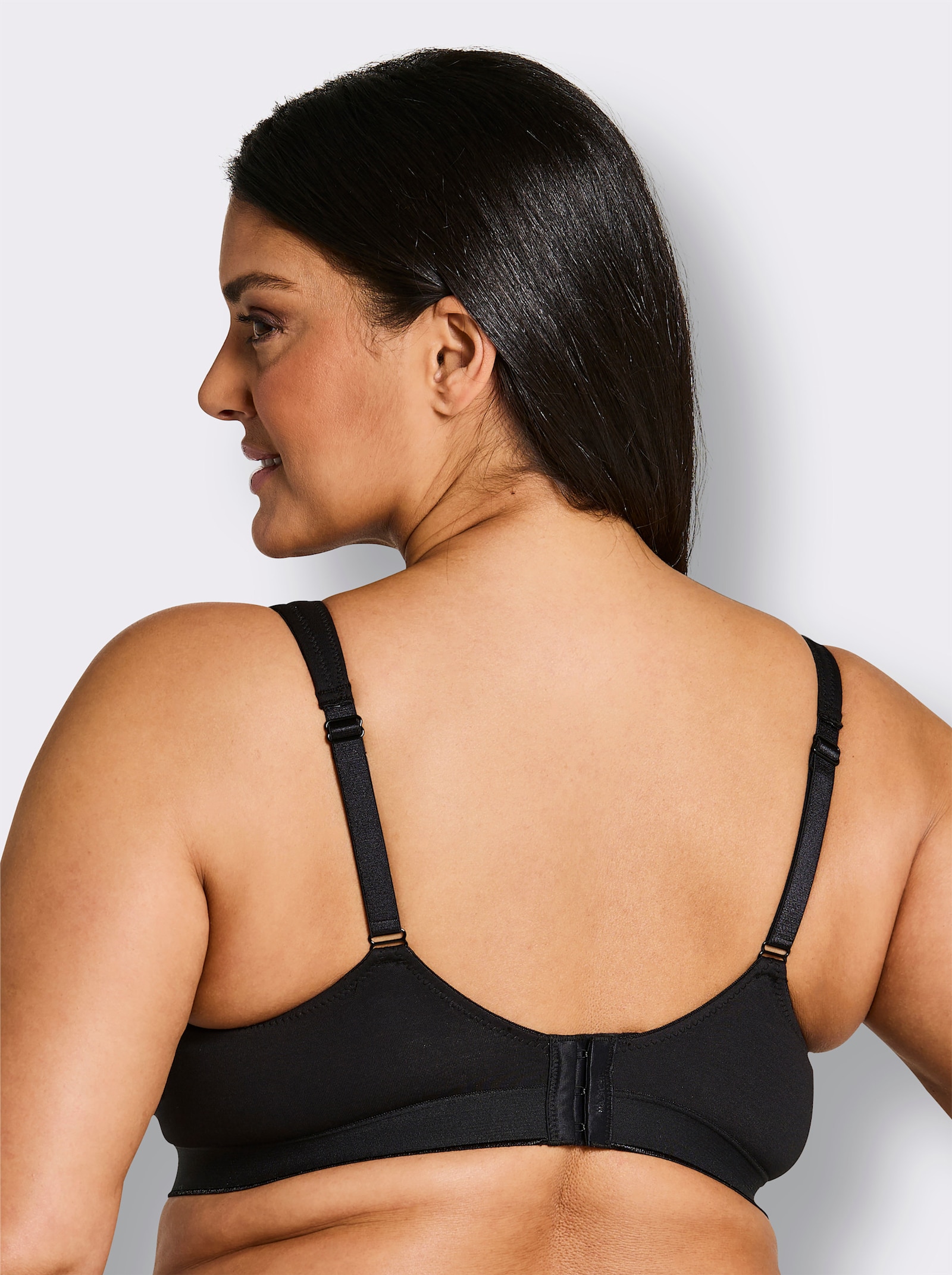 wäschepur Komfort-BH ohne Bügel mit Komfortträgern - schwarz