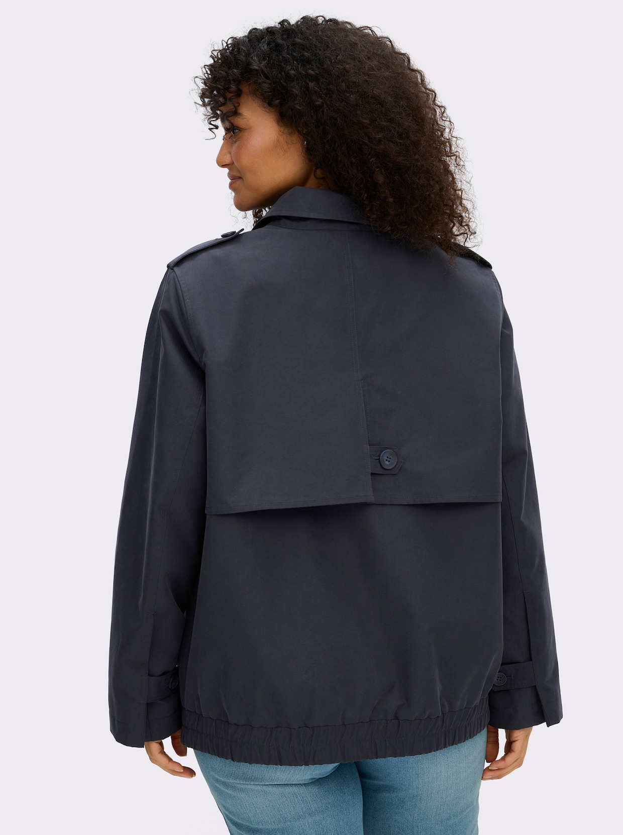 sheego Blouson mit Schulterklappen - tiefblau