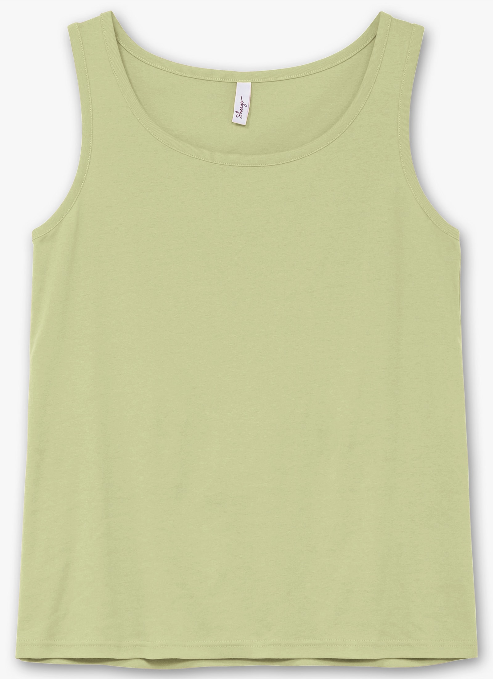 sheego Tanktop van ribmateriaal - pistache