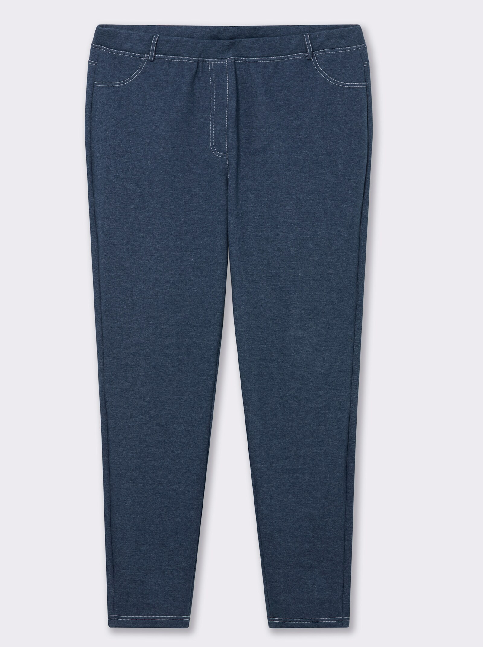 Hose innen wärmend angeraut - rauchblau-meliert