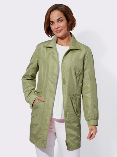 Longjacke mit Ziernähten - schilf