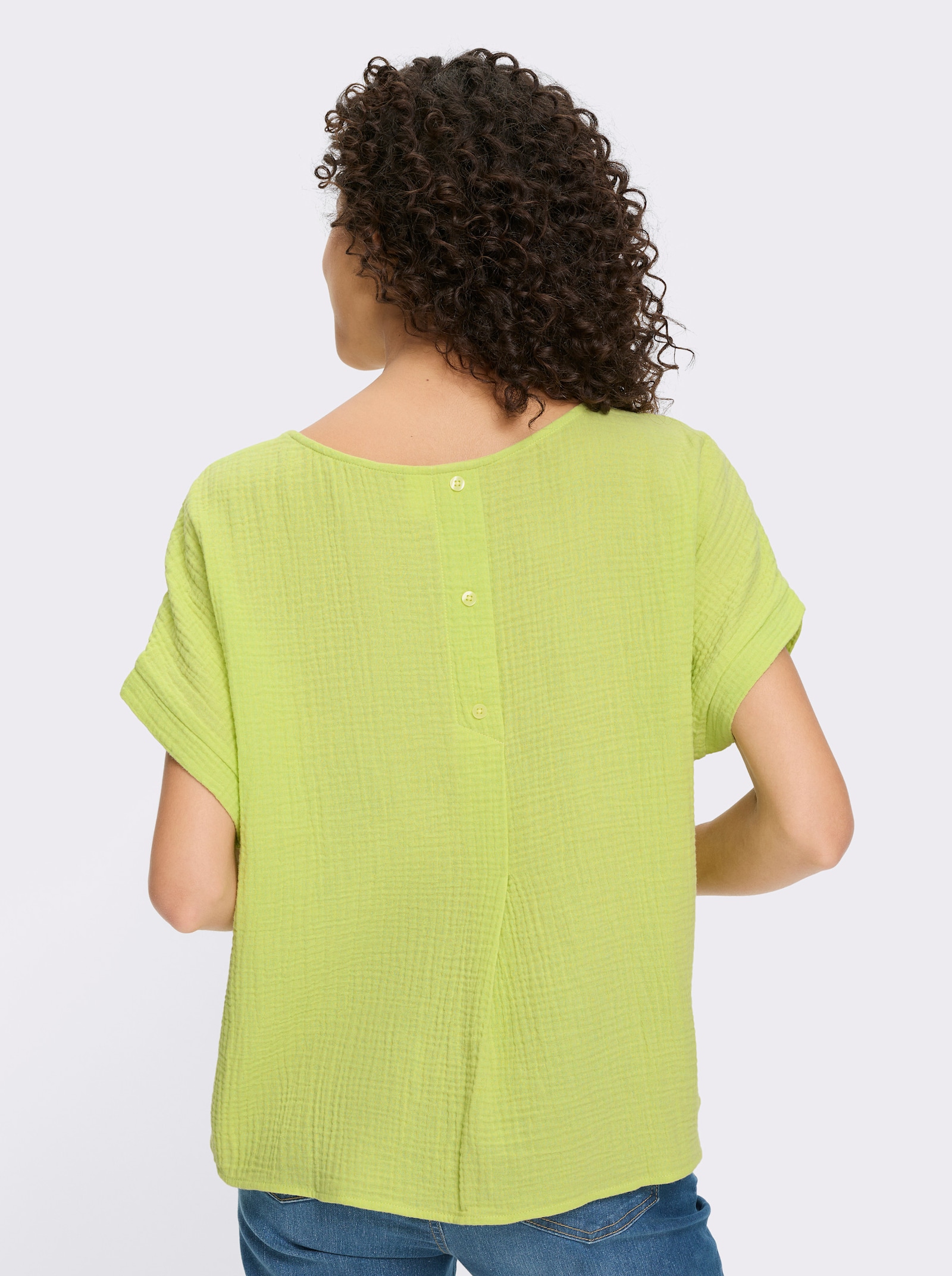 heine Baumwollbluse aus Musselin - pistazie