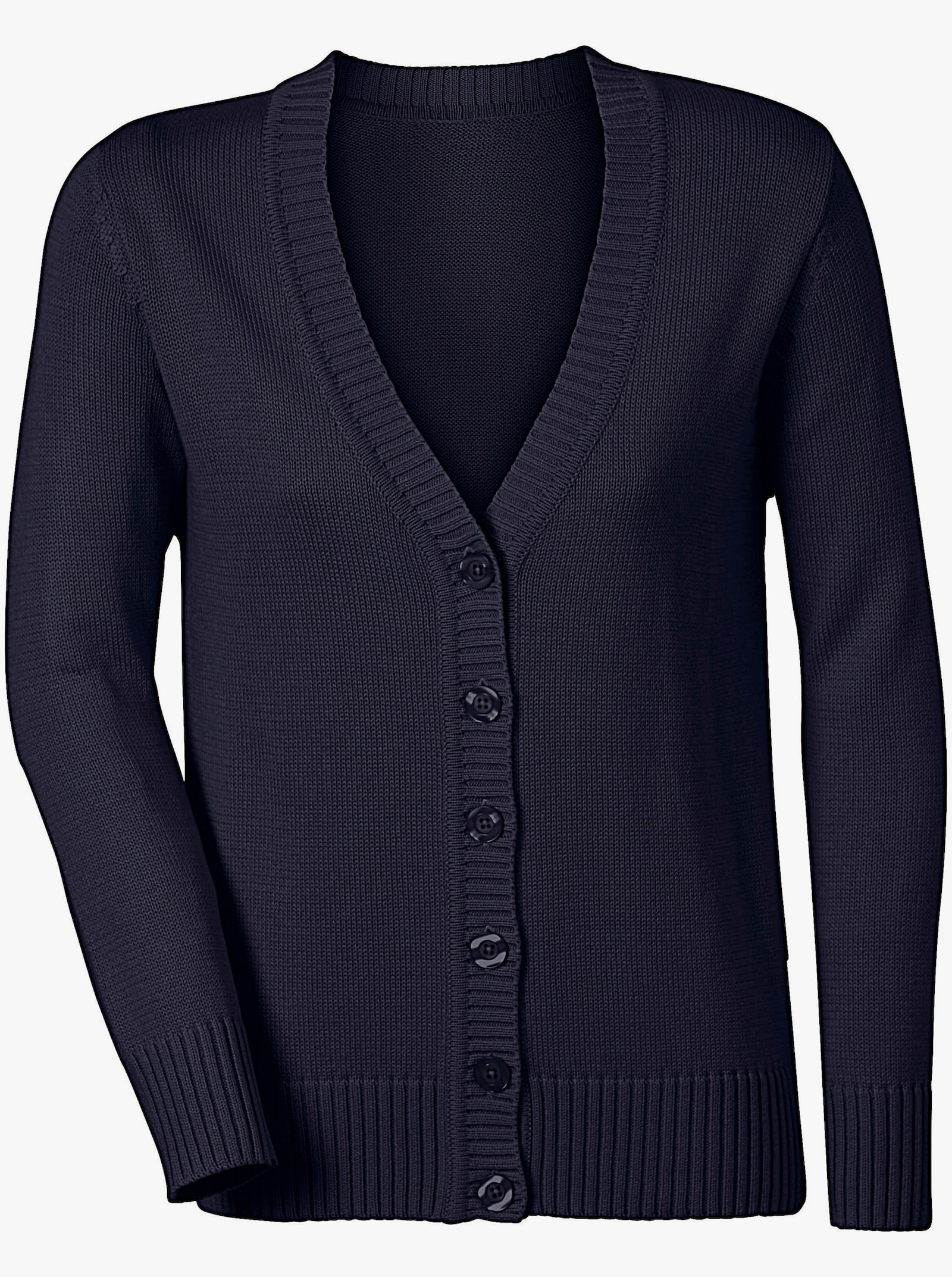 Strickjacke mit farblich abgestimmten Knöpfen - marine