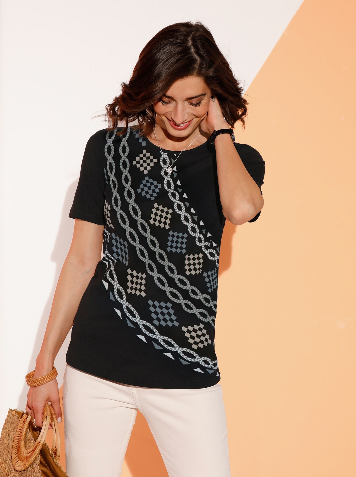 T-shirt - zwart geprint