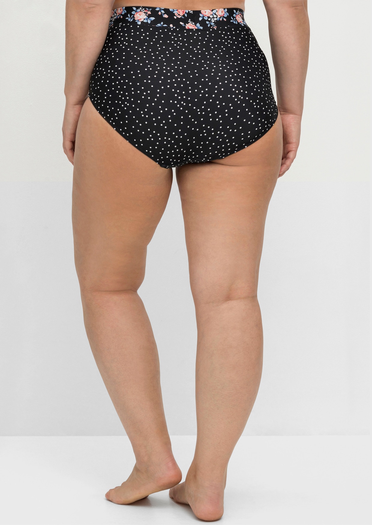 sheego Bikini-Hose - schwarz gepunktet
