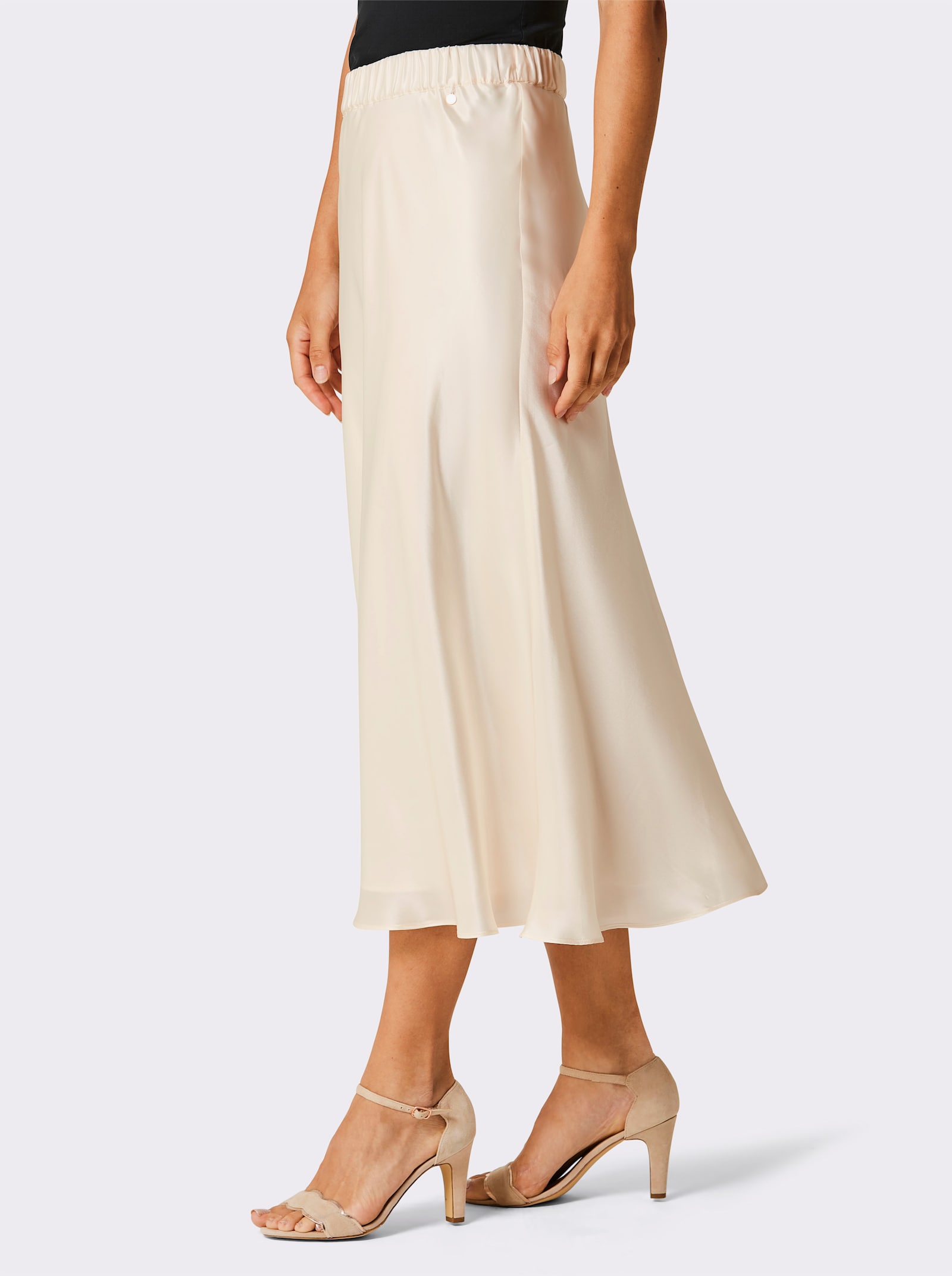 CREATION L PREMIUM Jupe tissée en mélange de soie et viscose de qualité - couleur ivoire