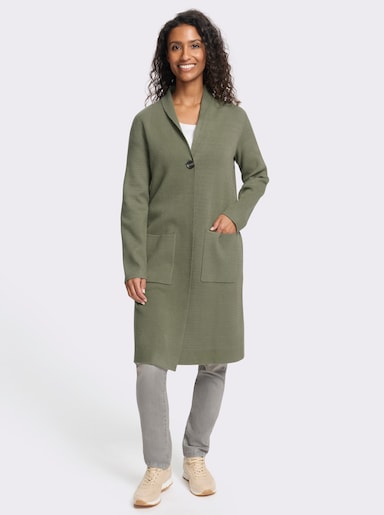 heine Strickjacke im Jacquard-Strick - khaki