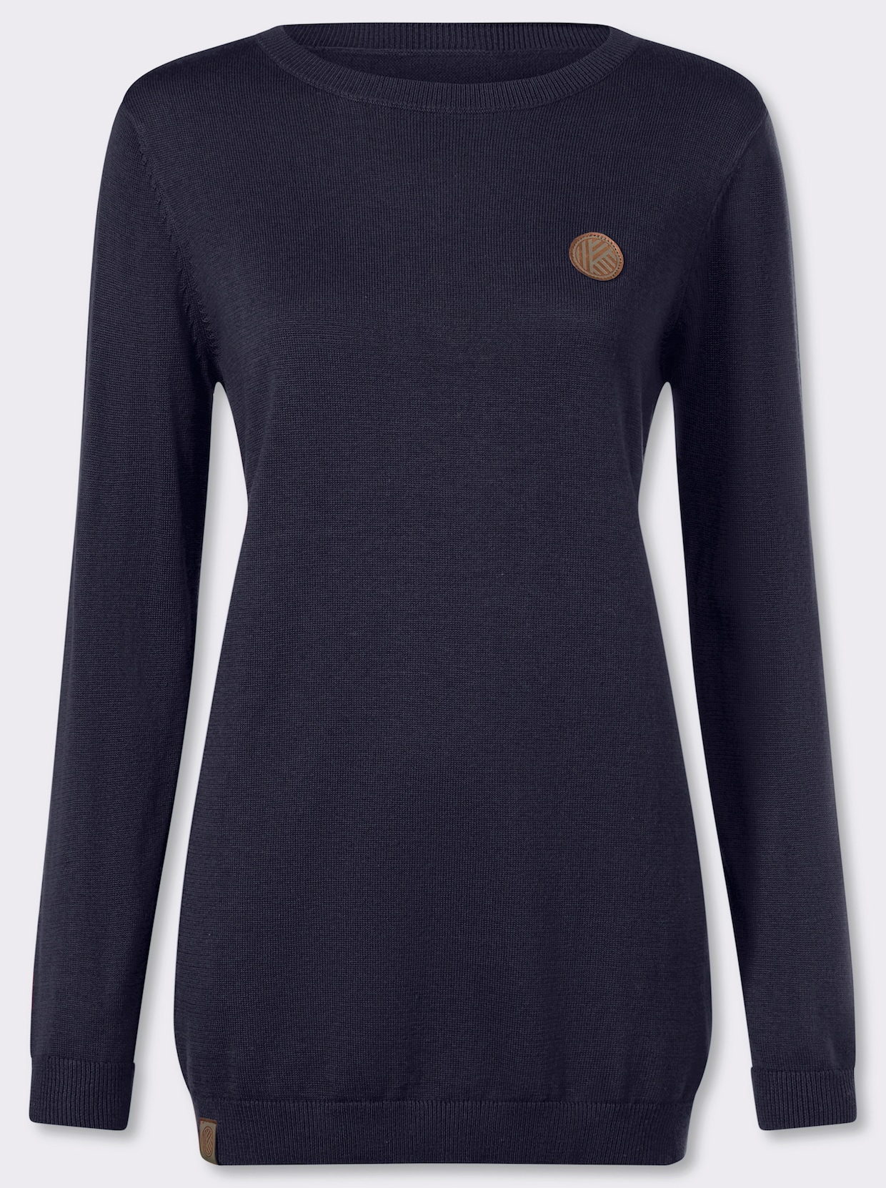 Longpullover mit 50% Baumwolle - marine