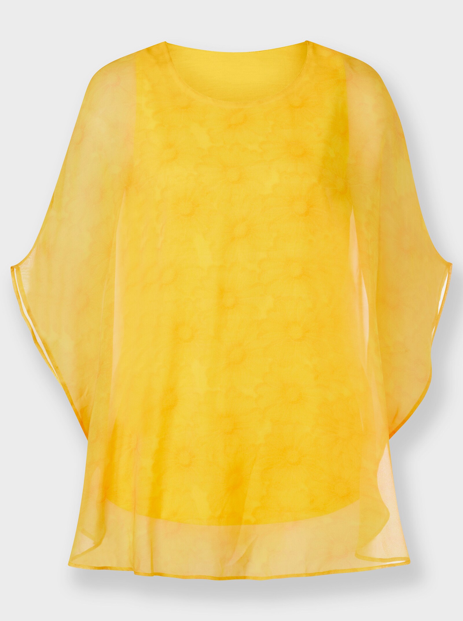 heine Druckbluse mit Fledermaus-Ärmeln - sonnengelb-bedruckt