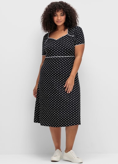 sheego by Joe Browns Jerseykleid - schwarz-gemustert
