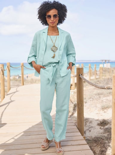 heine Blazer en lin - menthe