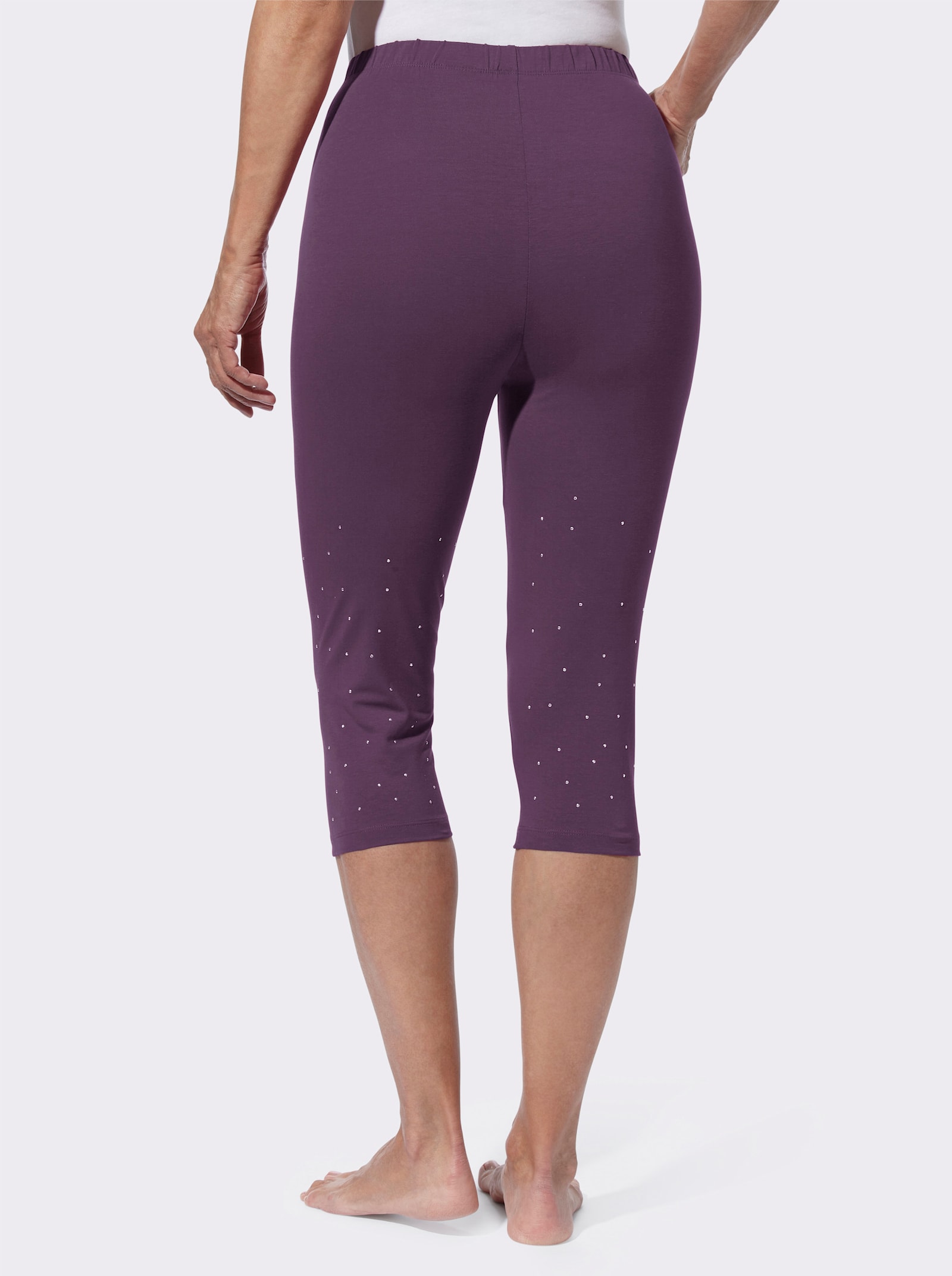 Caprileggings mit Zierplättchen am Bein - traube