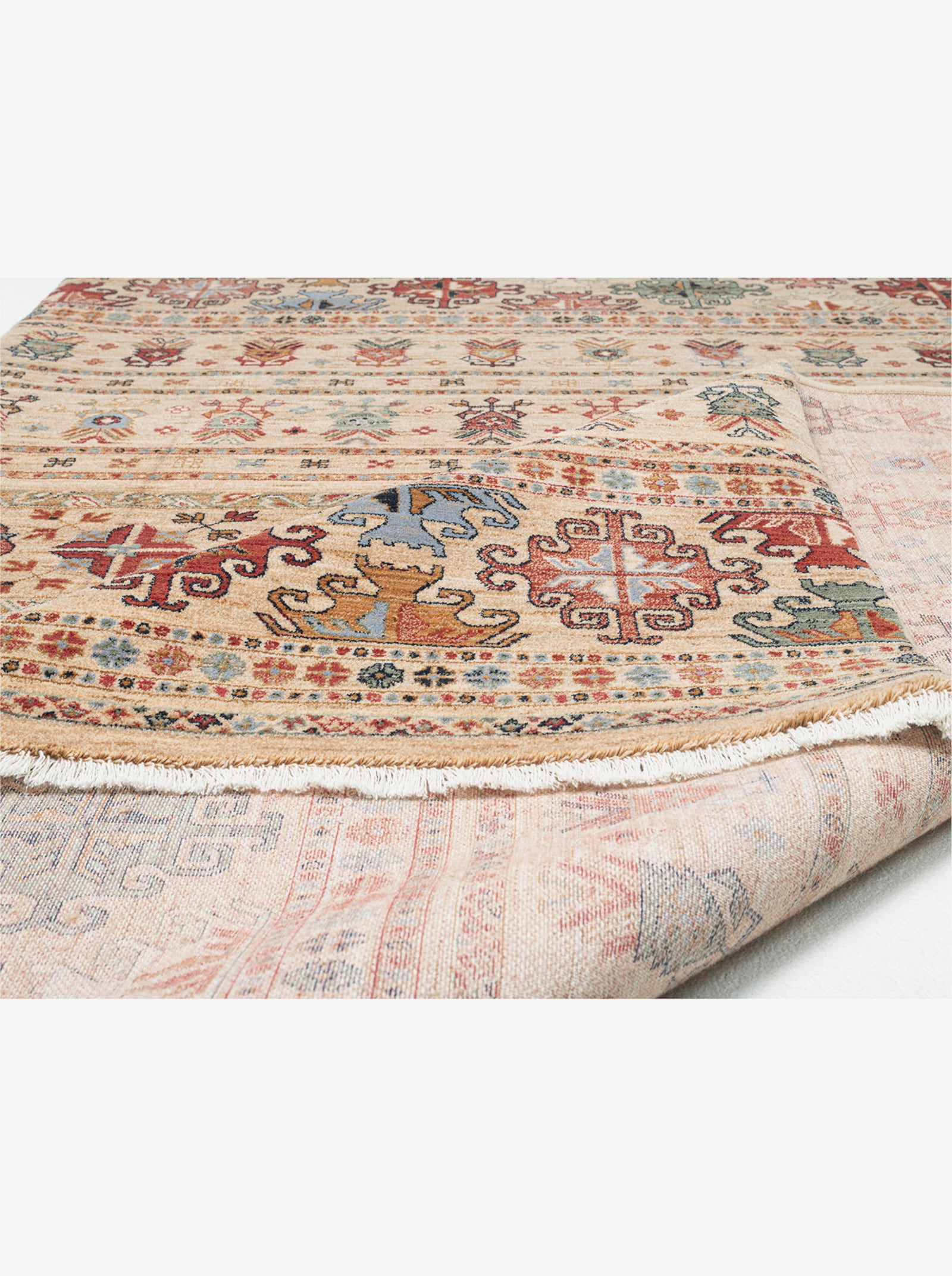 Theko Teppich - beige-gemustert