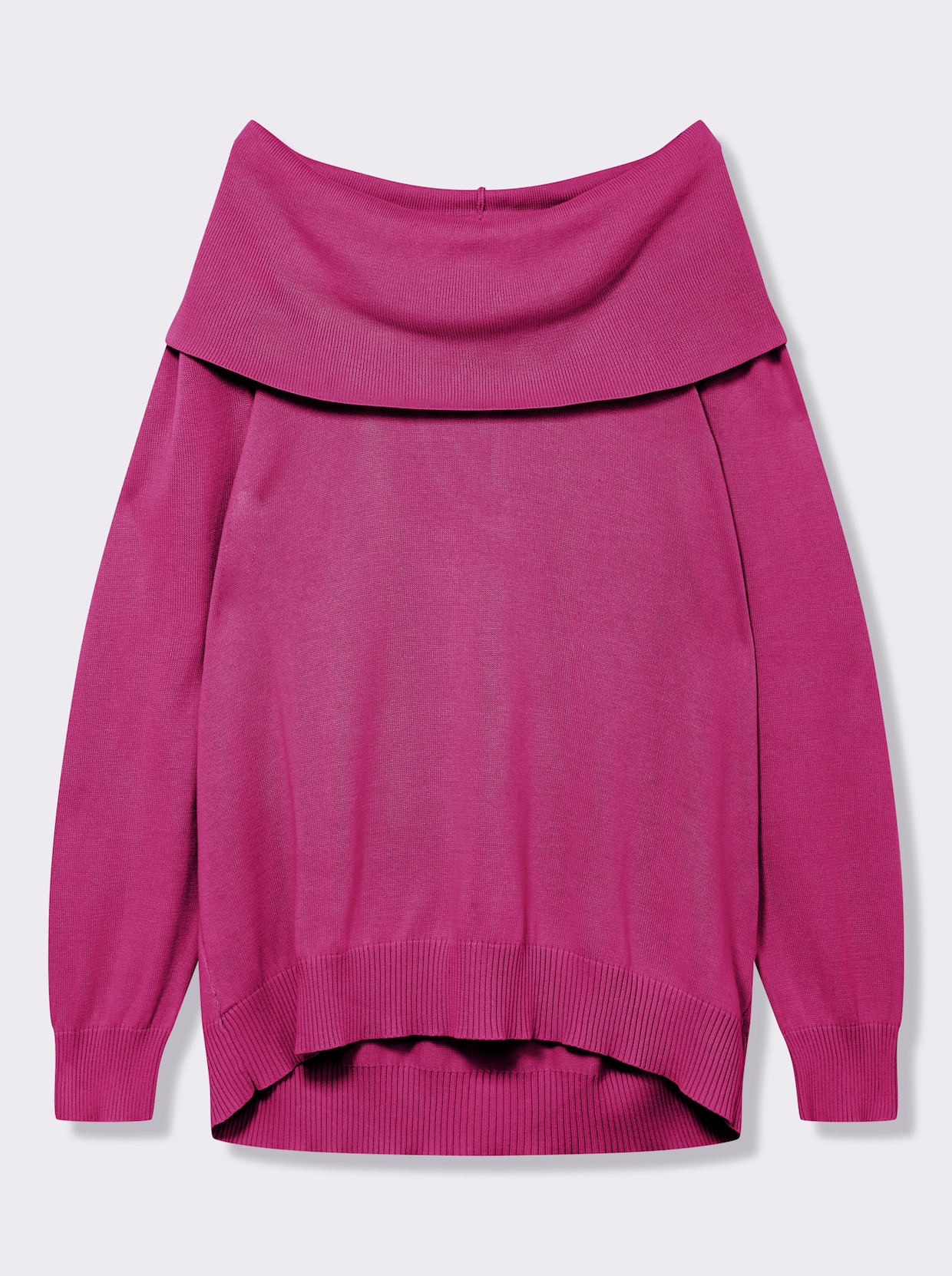 Wasserfallpullover im Baumwoll-Viskose-Mix - fuchsia