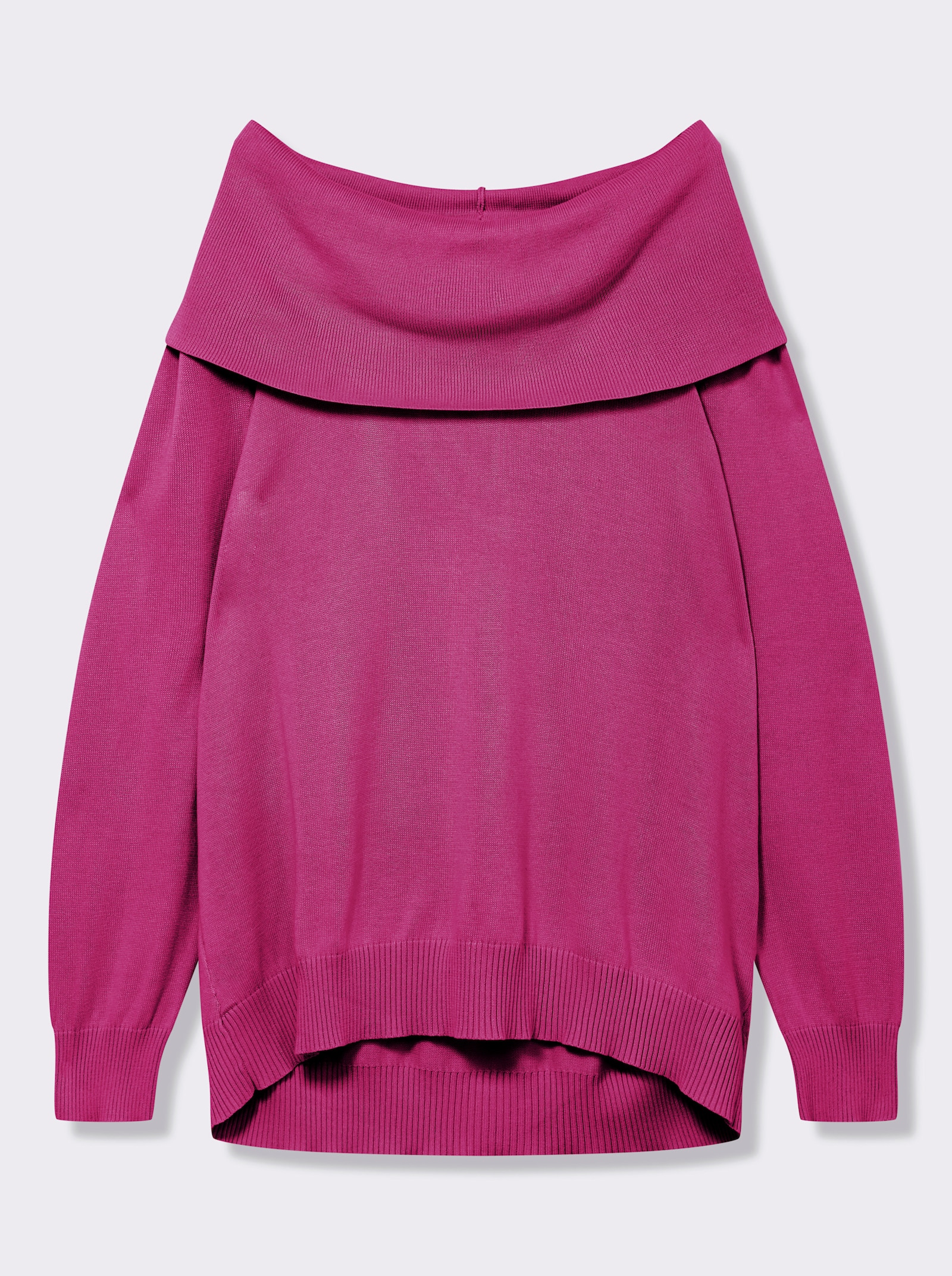 Wasserfallpullover im Baumwoll-Viskose-Mix - fuchsia