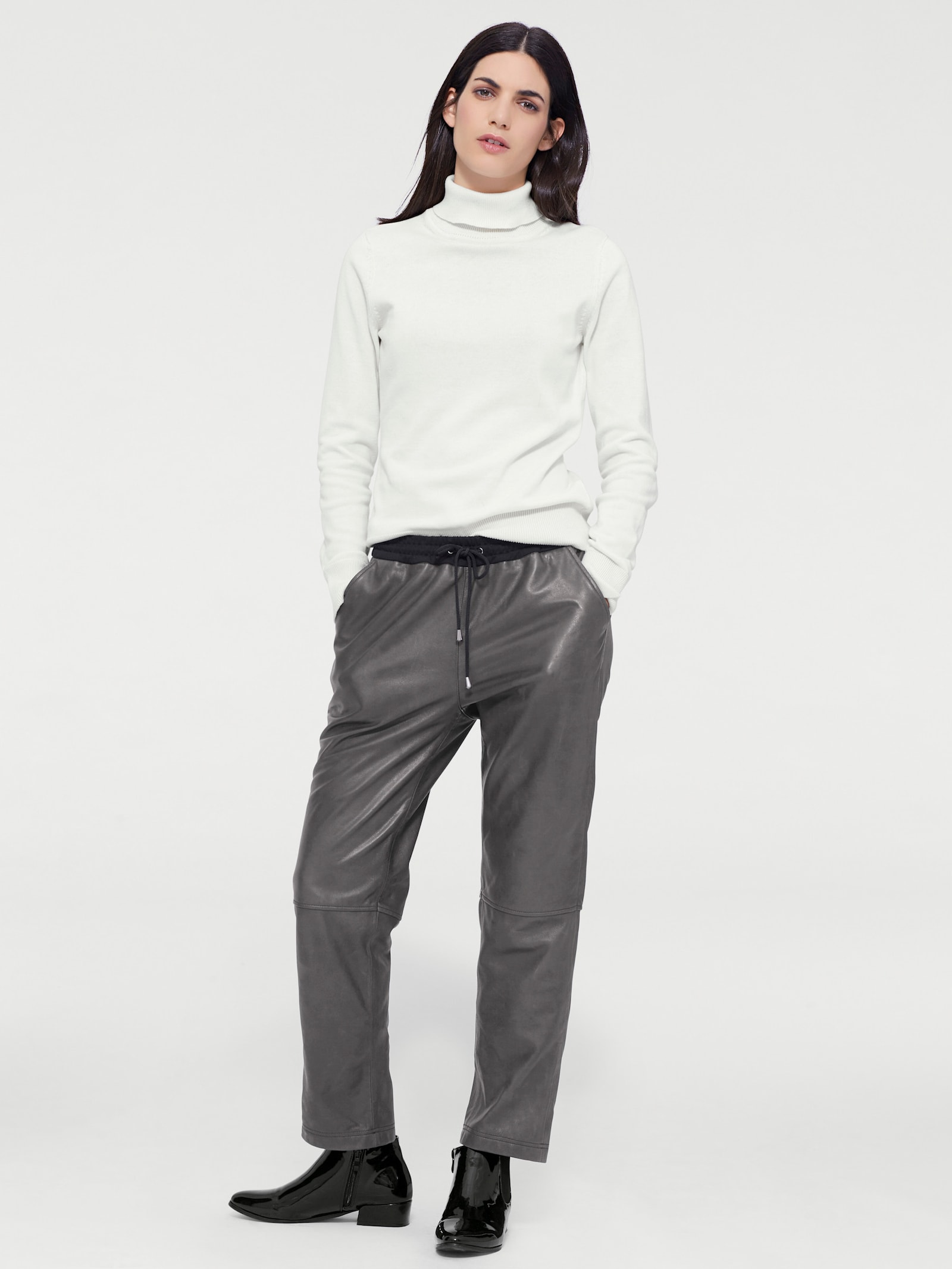 heine Pantalon de jogging en cuir - gris