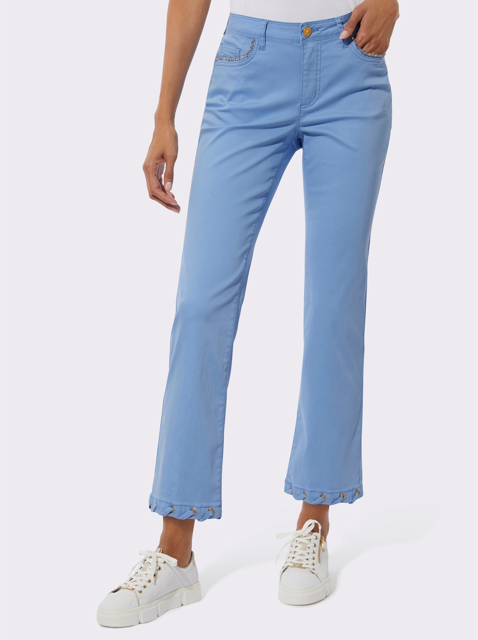 7/8-Jeans mit Push-up-Effekt - himmelblau