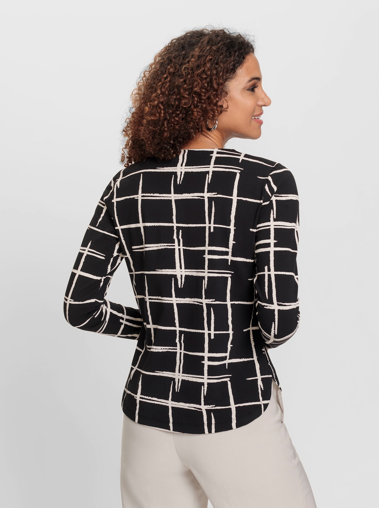 Shirt met lange mouwen - zwart/ecru