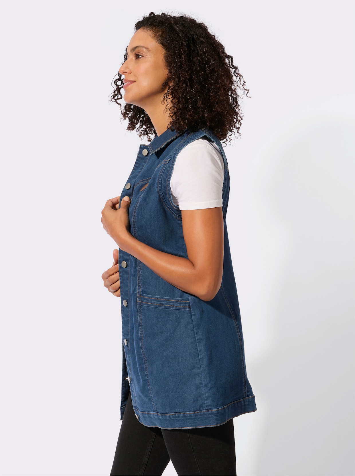 Jeansweste - blue-stone-washed