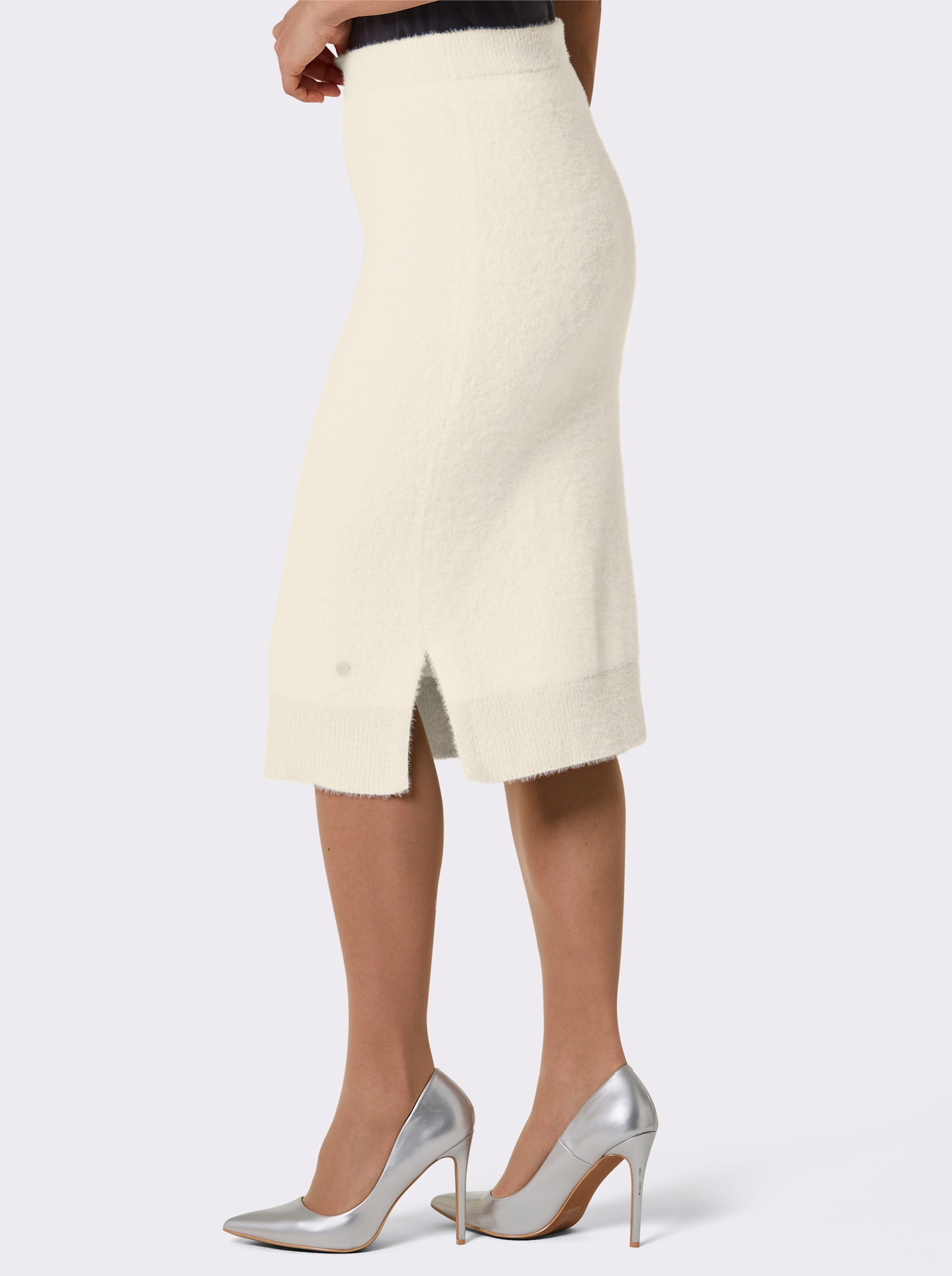 CREATION L PREMIUM Strickrock aus Effektgarn - ecru