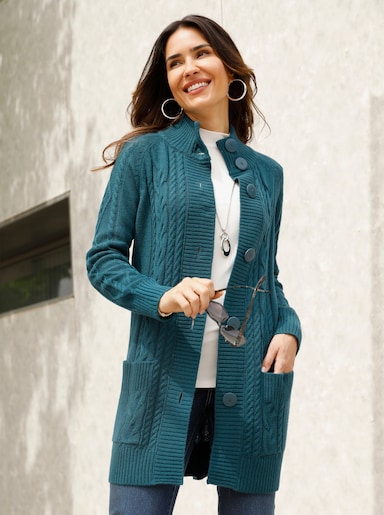 Strickjacke - petrol