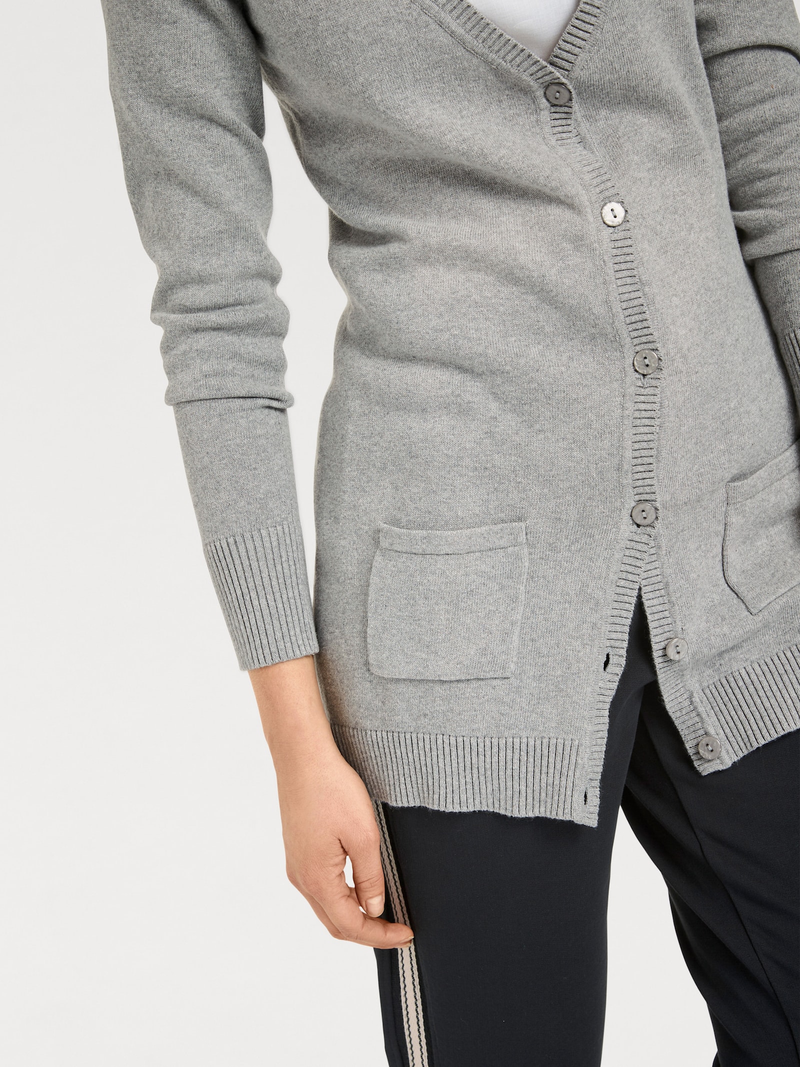 heine Veste en maille fine avec poches - gris-chiné