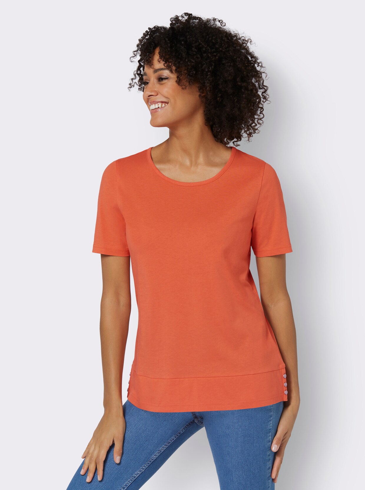 Shirt met korte mouwen - mandarijn